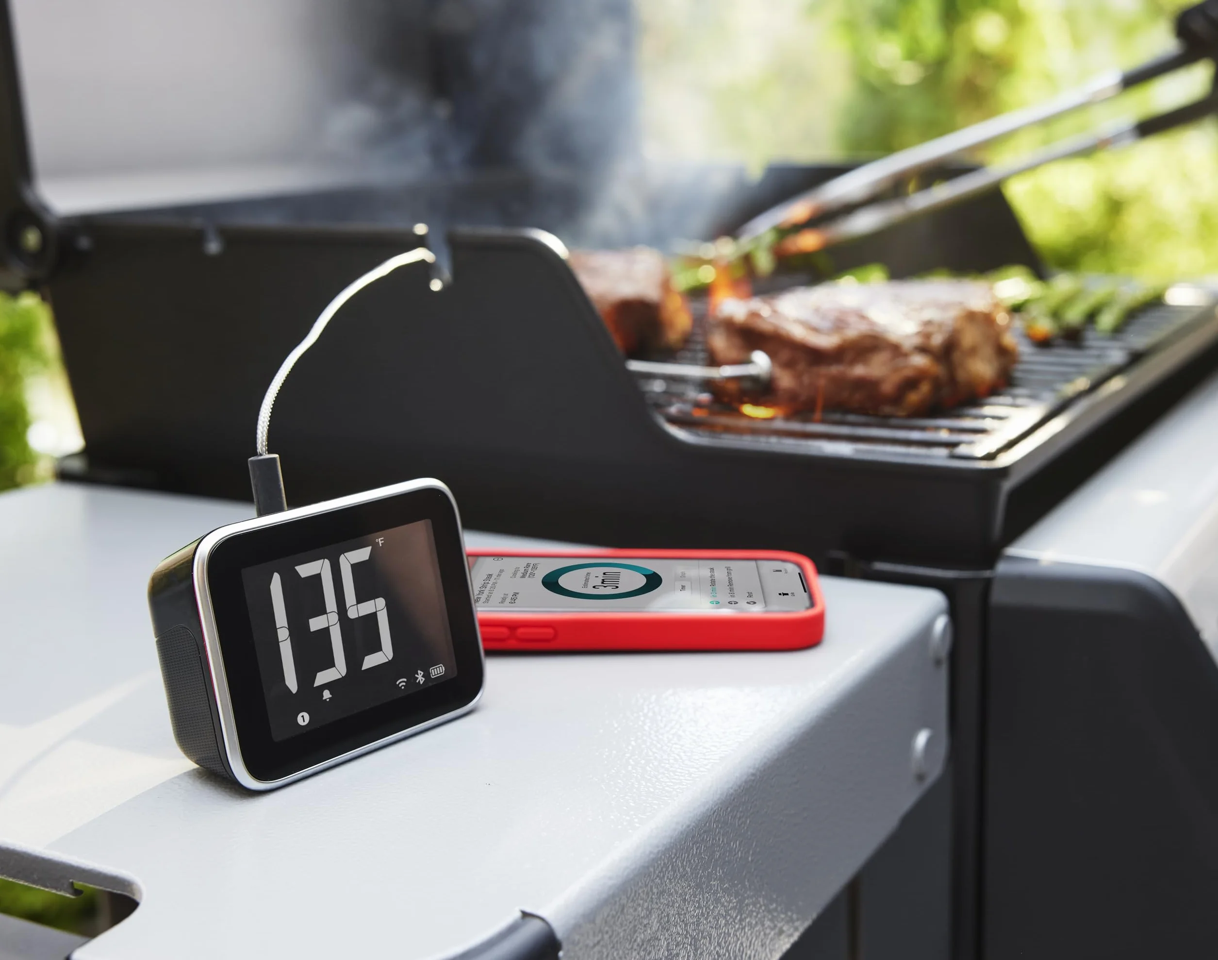 Weber Smart Hub Display Booster Termometr z 2 Sondami, Wi-Fi, Aplikacja, Czarny