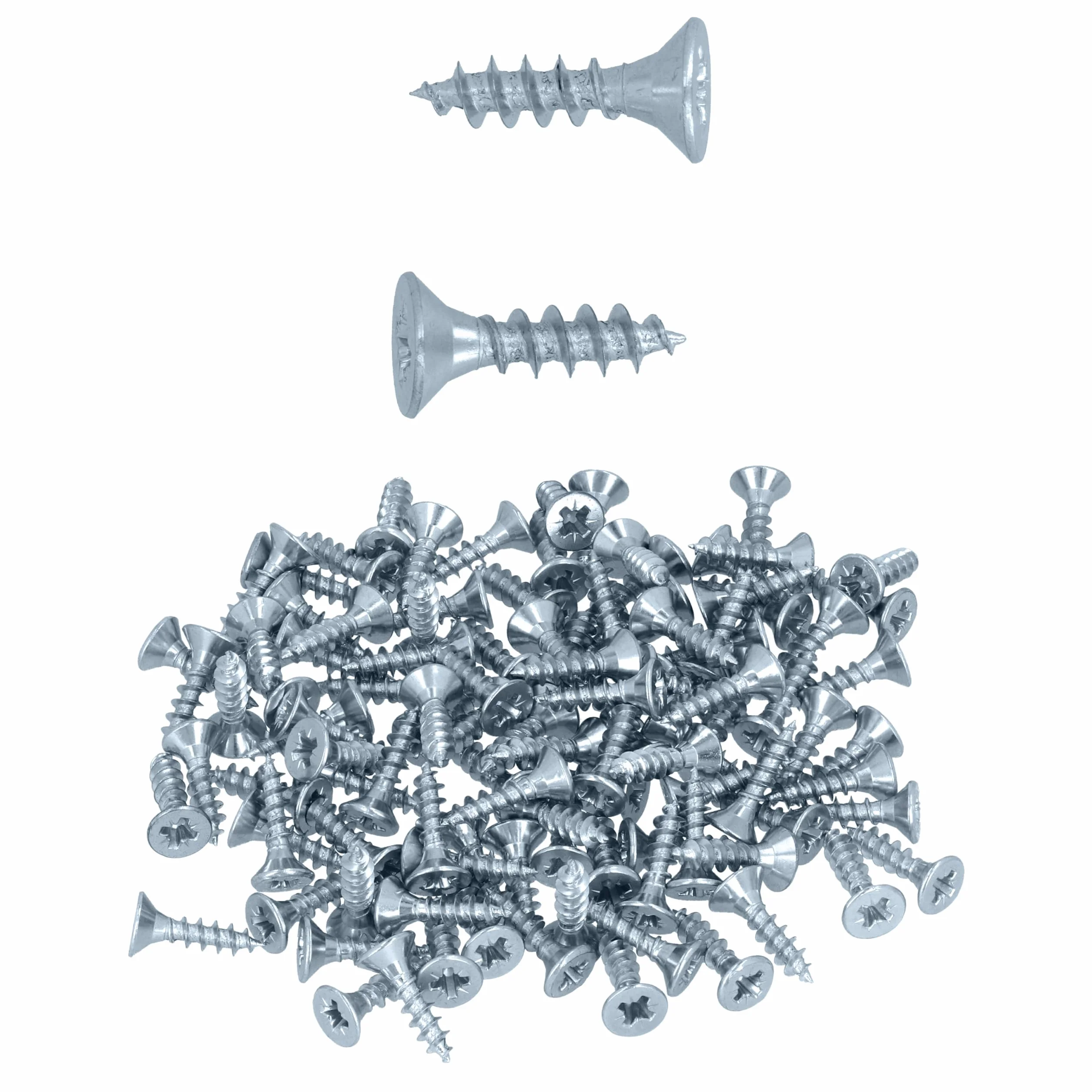 HELPMATE - Śruby łączące do drewna, 4,0 x 16 mm, ocynkowane galwanicznie, 100 sztuk uniwersalnych śrub z łbem stożkowym z napędem PZ2 i pełnym gwintem - do mocowania okuć na drewnie