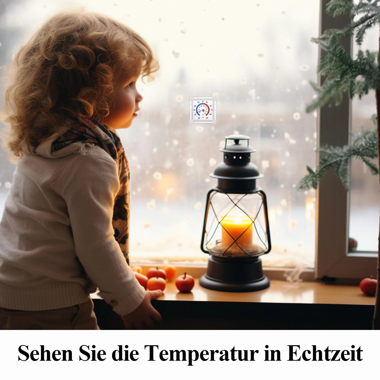 4 szt. Termometr zewnętrzny do wnętrz, termometr odporny na warunki atmosferyczne, samoprzylepny termometr do okien i drzwi, dokładność +/- 50°C