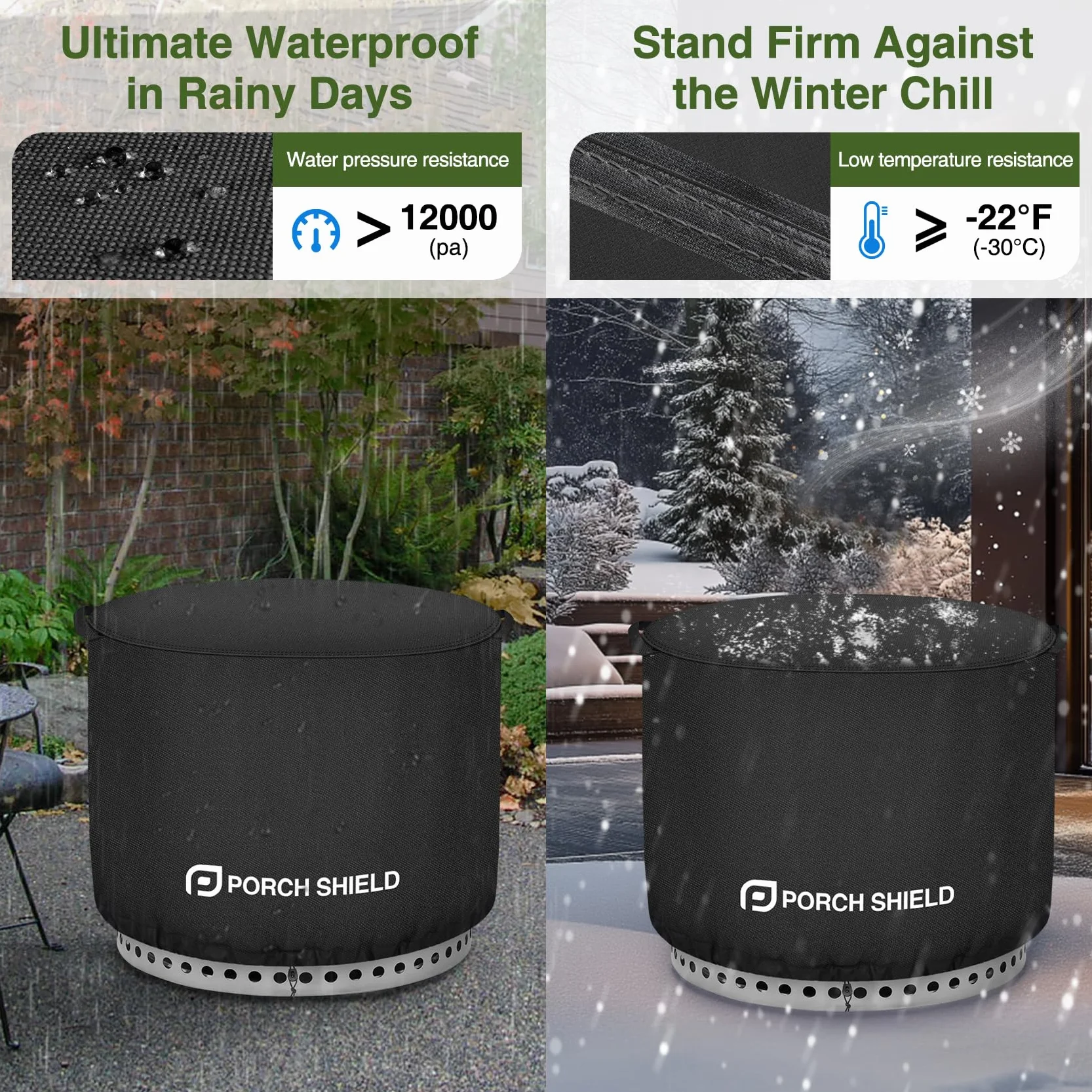 Porch Shield Odporny na blaknięcie pokrowiec na palenisko Solo Stove Yukon, wodoodporny pokrowiec na palenisko na patio, okrągły, 81 cm, pasuje do małego paleniska Solo Stove Yukon
