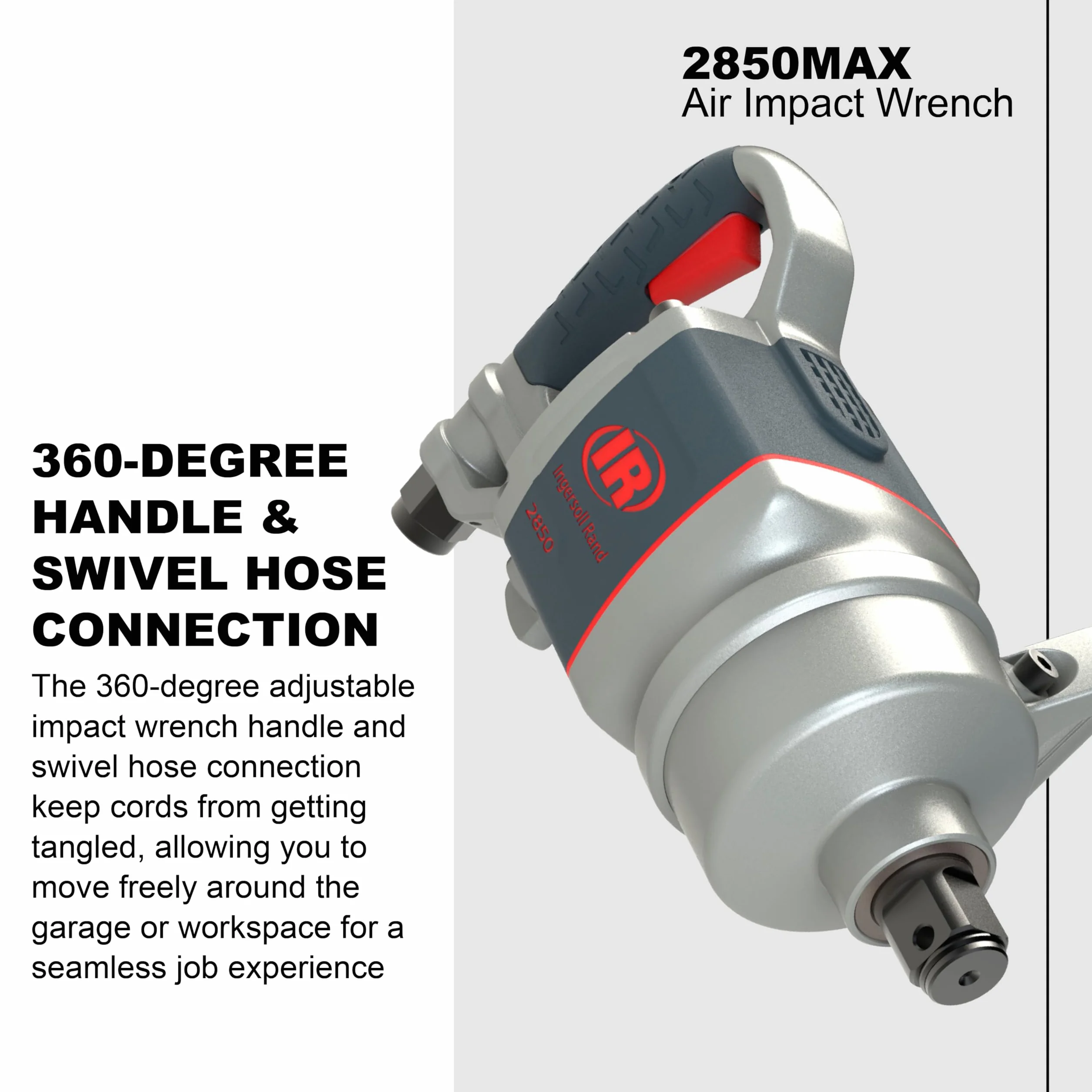 Ingersoll Rand Klucz Udarowy 2850MAX, 1-calowy Klucz Udarowy, 2850 Nm Maksymalnego Zwrotnego Momentu Obrotowego, Obudowa Odporna na Chemikalia