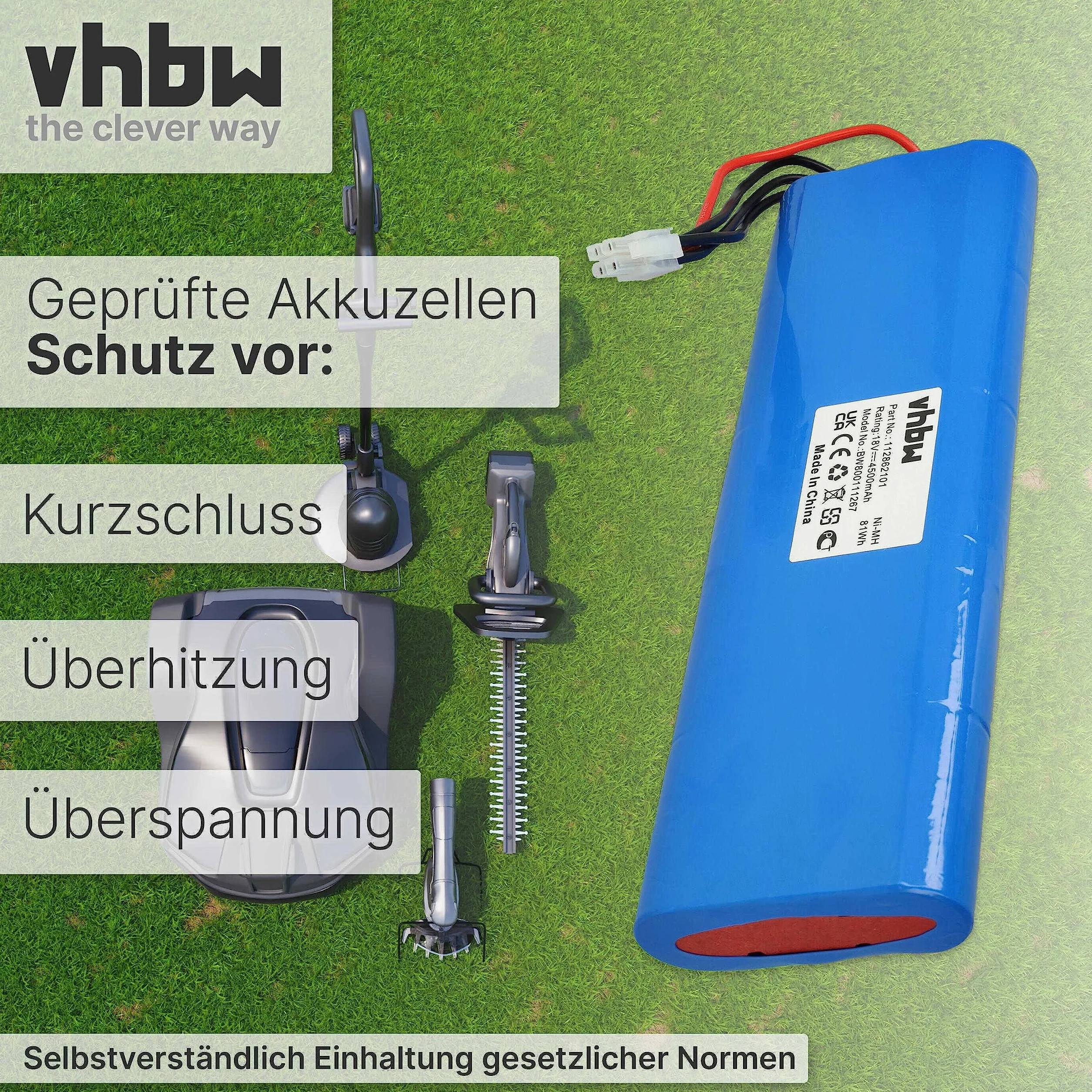 Vhbw NiMH akumulator 4500 mAh 18 V do kosiarek automatycznych 1128621-01