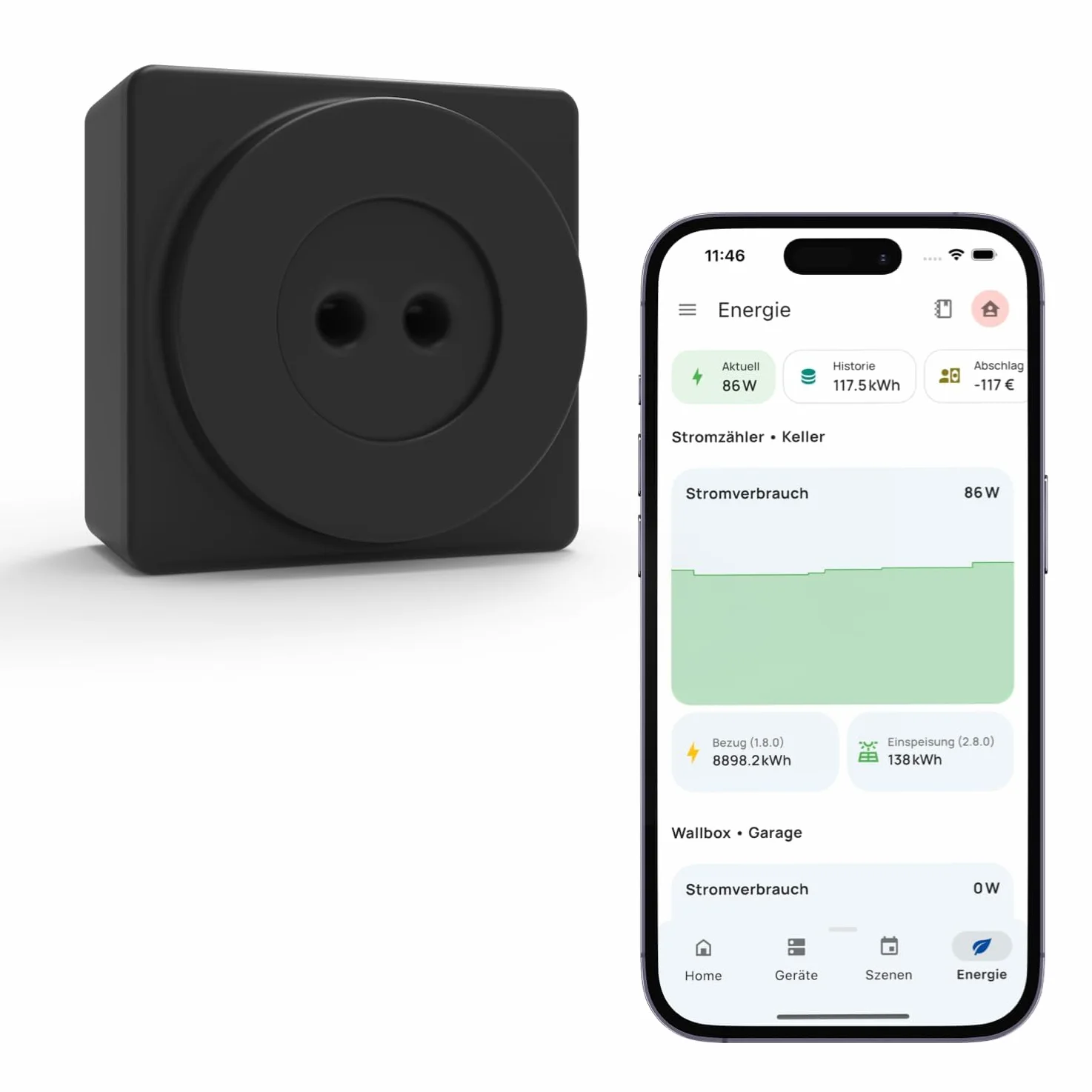 everHome EcoTracker IR licznik energii elektrycznej EHZ – głowica do czytania Smartmetr – w zestawie aplikacja