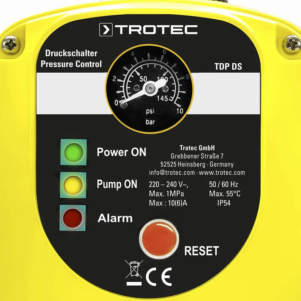 Trotec Elektryczne ciśnienie elektryczne TDP DS do sterowania pompami ogrodowymi i 1 fazą bez sieci automatycznego ciśnienia sieciowego
