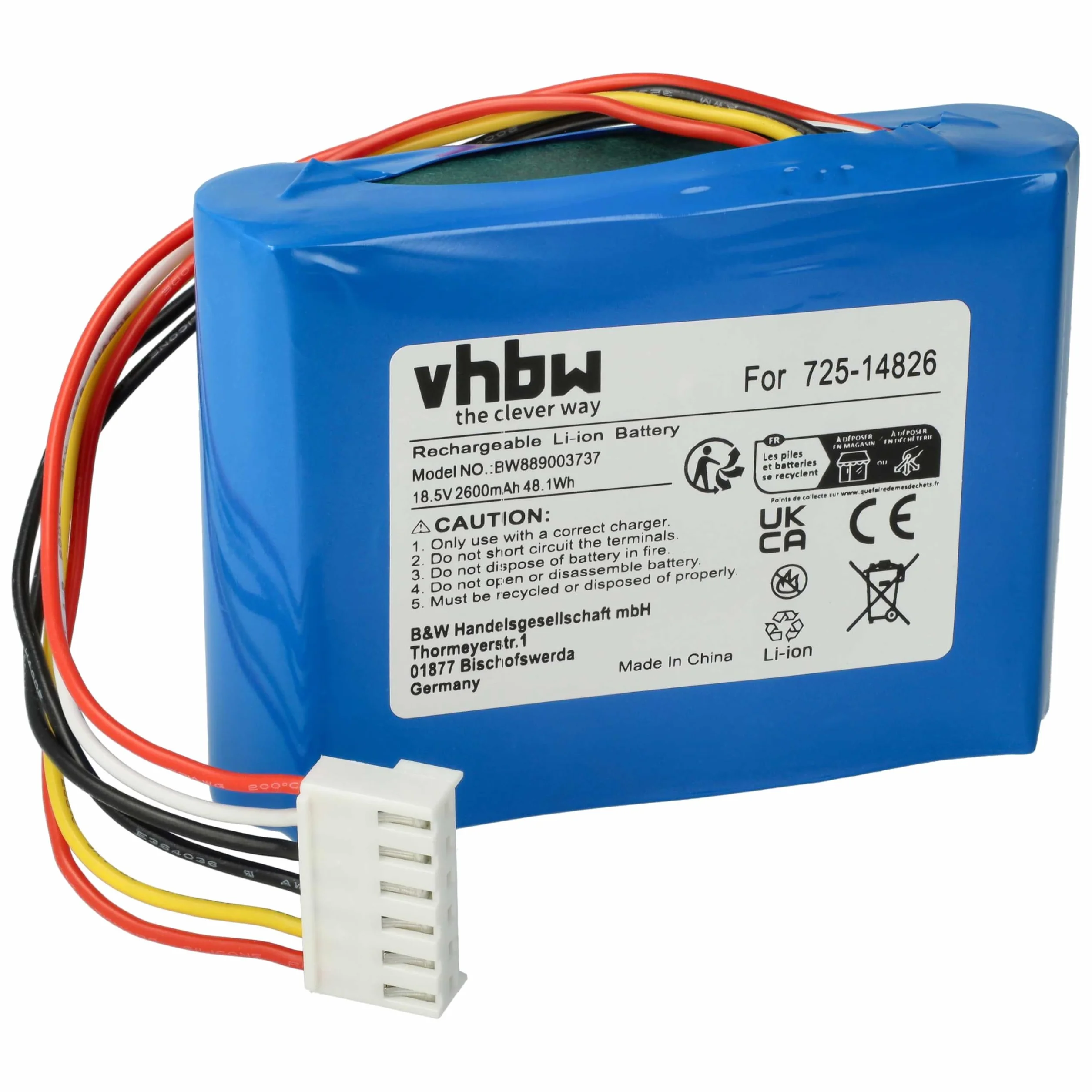 vhbw akumulator zastępuje Cub Cadet 725-14826 2600mAh 18,5V Li-Ion do robota koszącego