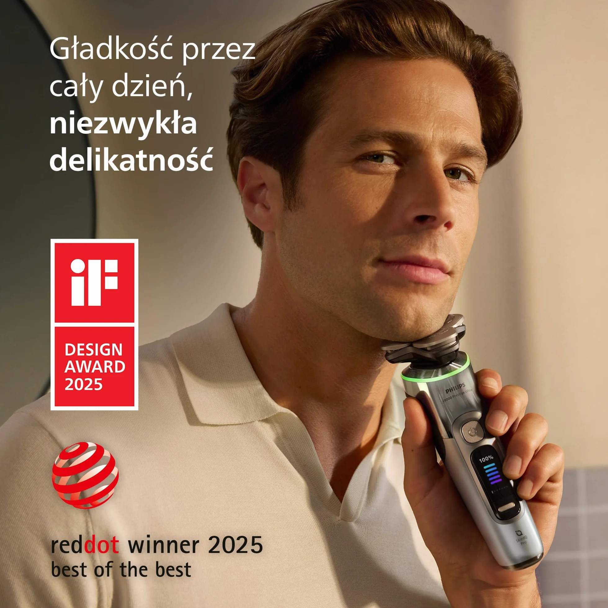 Philips Shaver i9000 Prestige Ultra, golarka elektryczna do golenia na sucho i mokro z technologią Skin IQ Pro, System Triple Lift & Cut, obrotowe 360º ostrza, 5 trybów golenia, Model XP9404/31