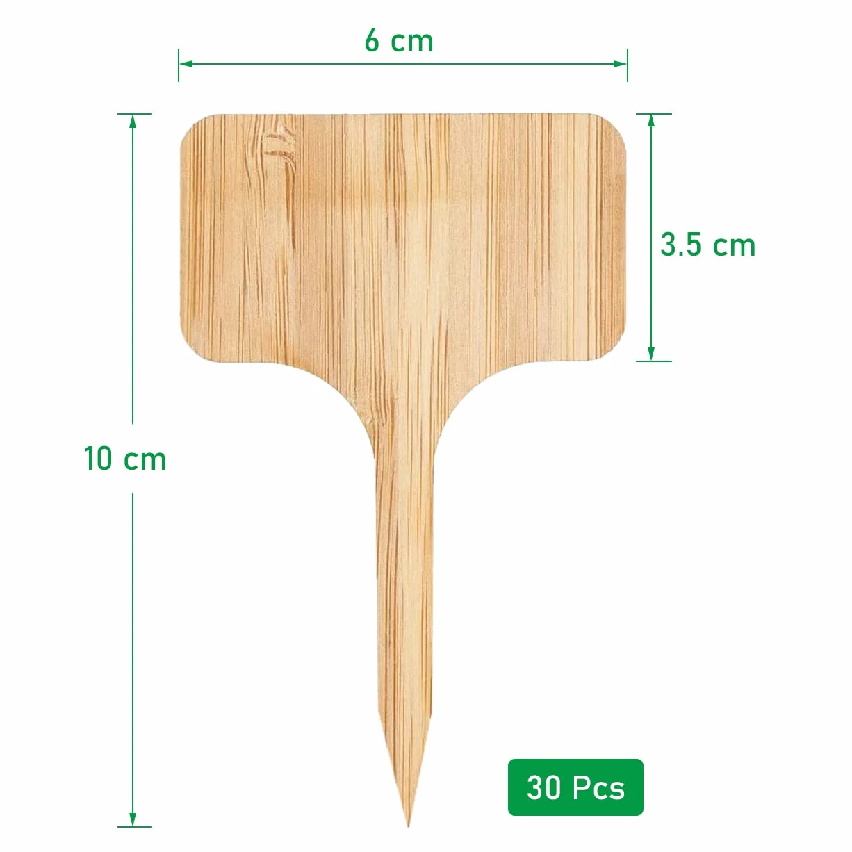Deolven Etykiety do roślin bambusowe markery drewniane typu T 30 szt. 10 x 6 cm