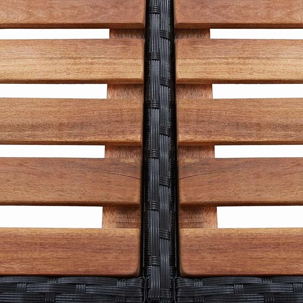 vidaXL Kwadratowa obudowa spa, czarna, 268x268x55 cm, polirattan