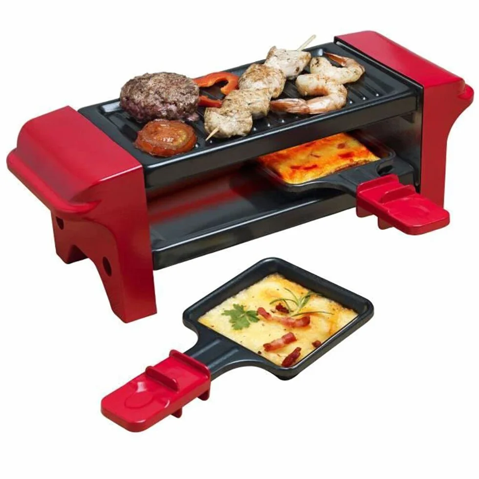 Bestron Raclette mini grill stołowy 350 W czerwony czarny