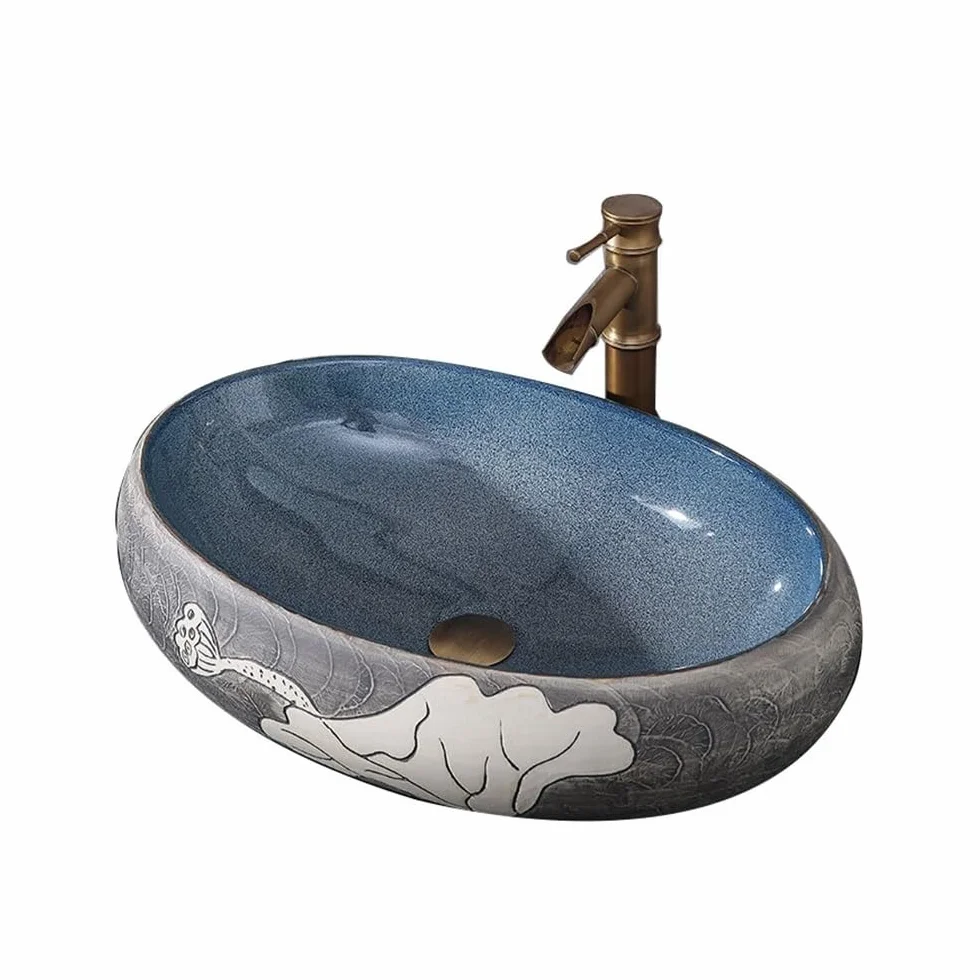 Umywalka Nablatowa Do Łazienki Umywalka Nablatowa Do Łazienki W Stylu Retro Umywalka Nablatowa Ceramiczna Umywalka Artystyczna Umywalka Nablatowa