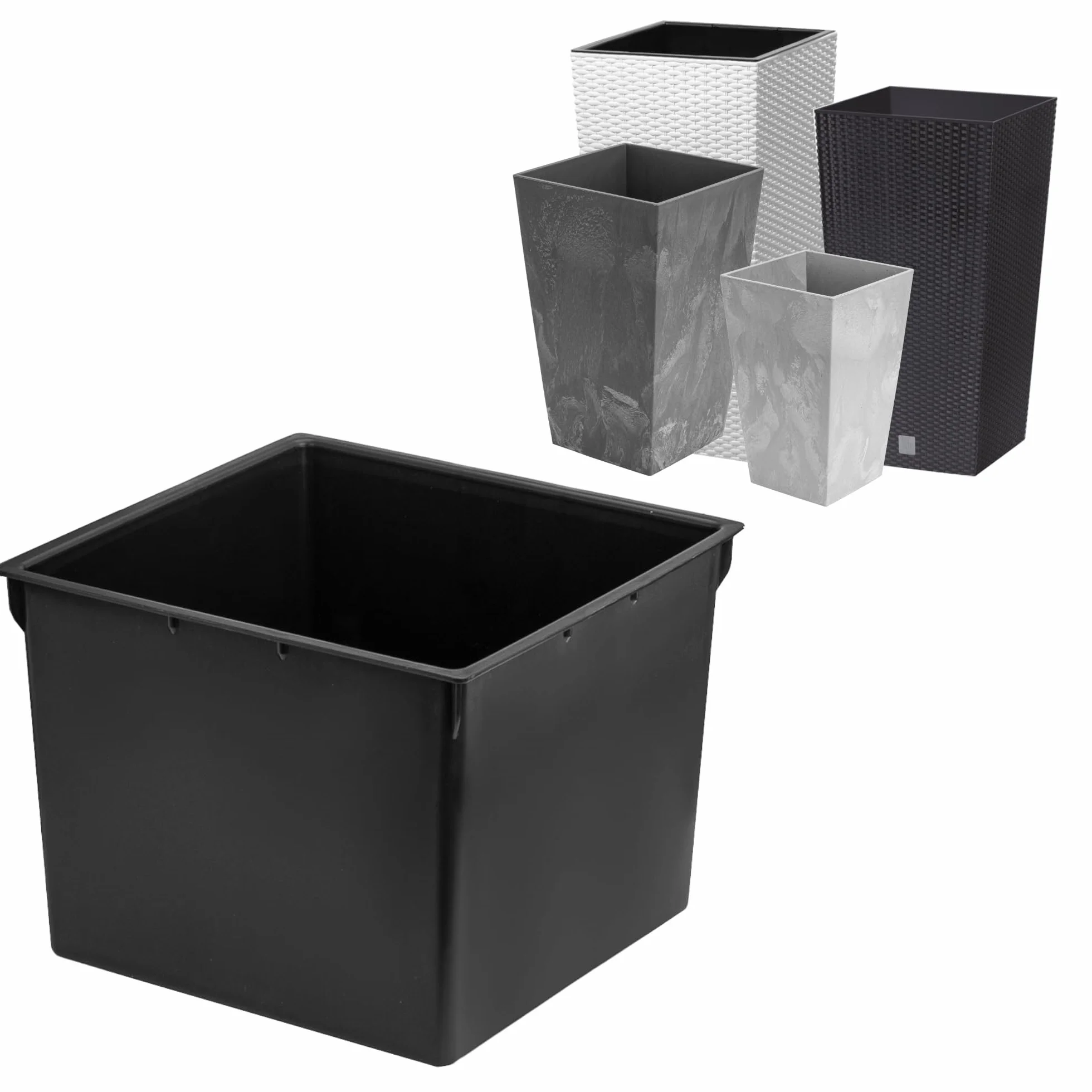Prosperplast Wymienna kwadratowa doniczka 17x17 cm 3 l czarna