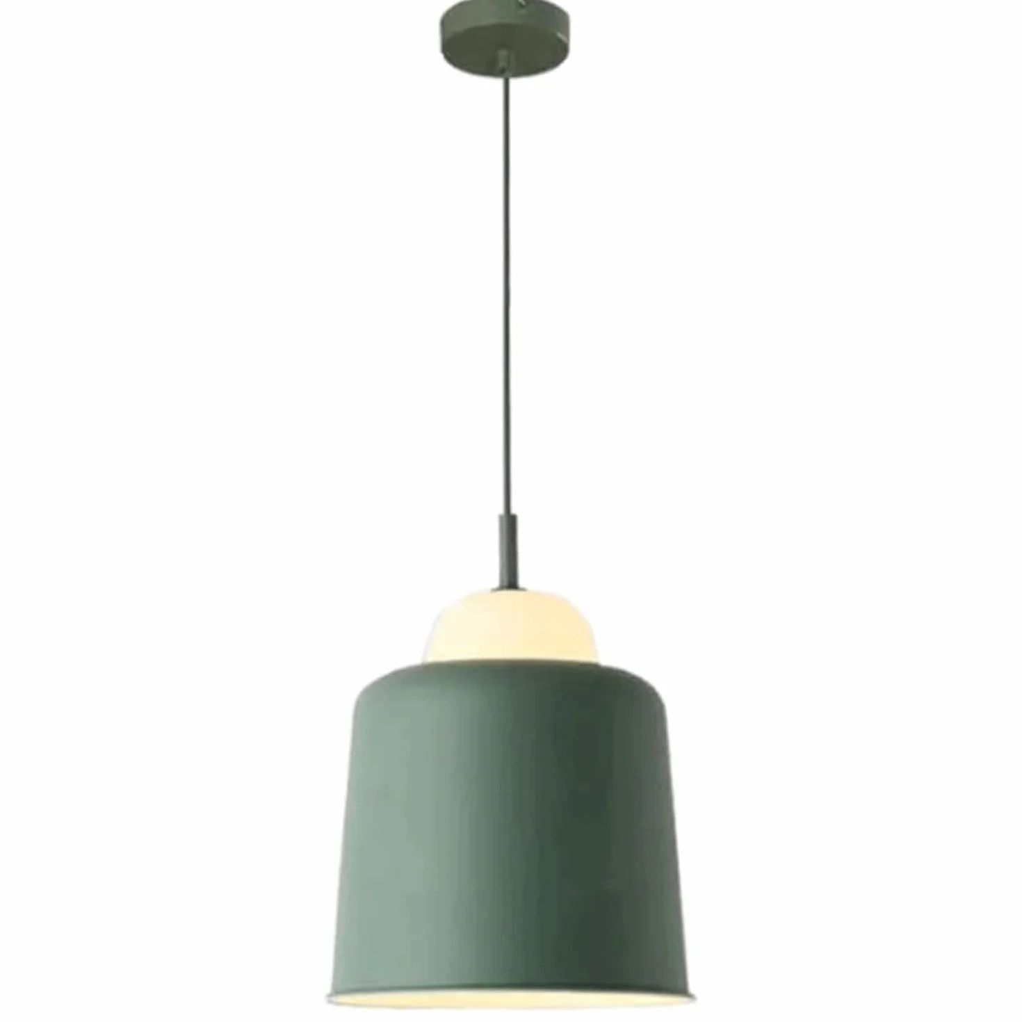 Nowoczesna minimalistyczna żelazna lampa wisząca, 9,4-calowa oprawa wisząca z osłoną garnka, kolorowy abażur Lampa wisząca do oświetlenia wewnętrznego, żyrandol sufitowy do restauracji, salon