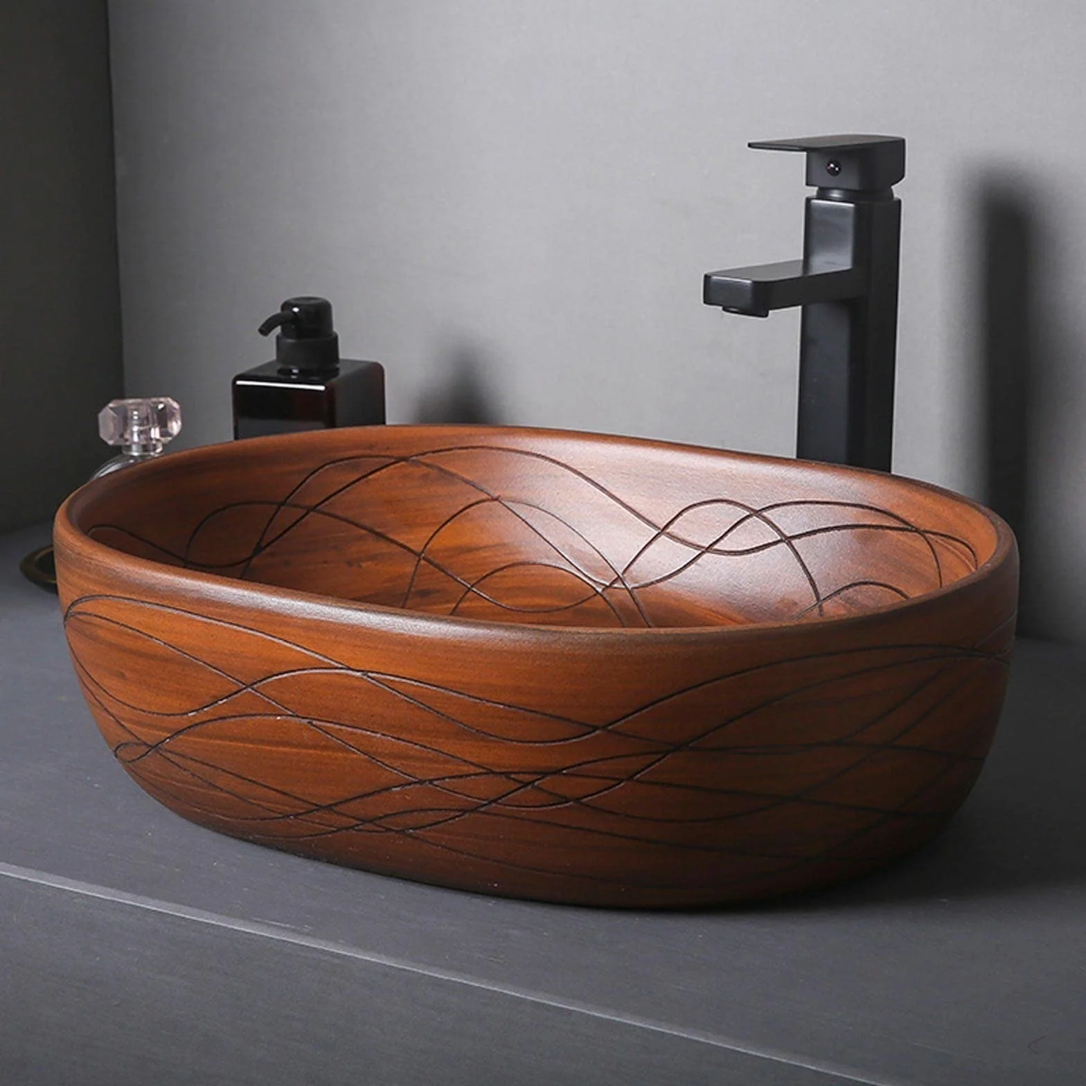 Zlewozmywaki łazienkowe owalne nad blatem porcelanowe ceramiczne naczynie łazienkowe naczynie łazienkowe umywalka umywalka artystyczna umywalka 47,5 cm x 34,8 cm x 13 cm wpuszczana umywalka
