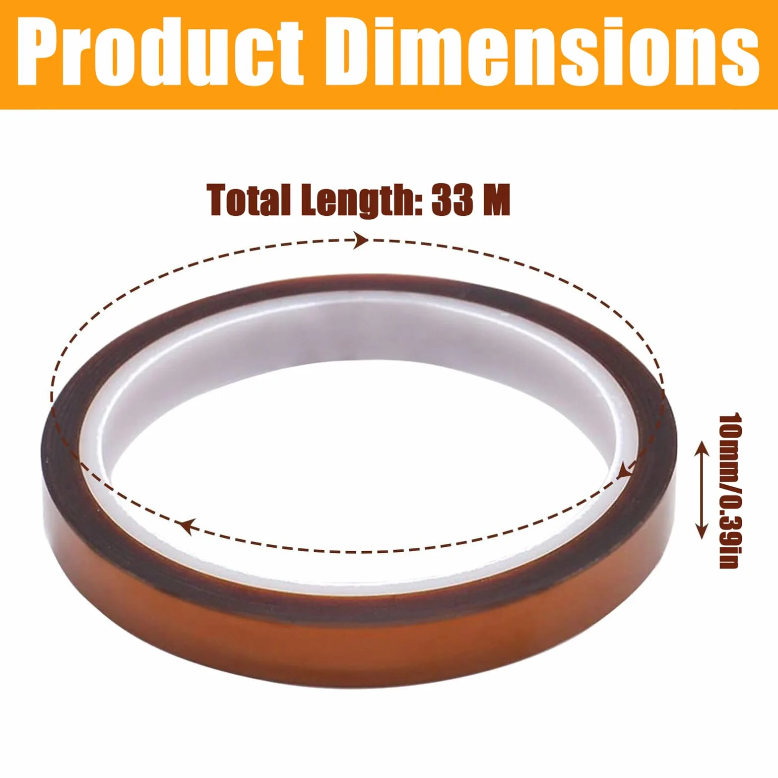 Kapton taśma klejąca, odporna na wysokie temperatury, do lutowania sublimacyjnego, do drukarek 3D, do sublimacji, do drukarek 3D, 10 mm