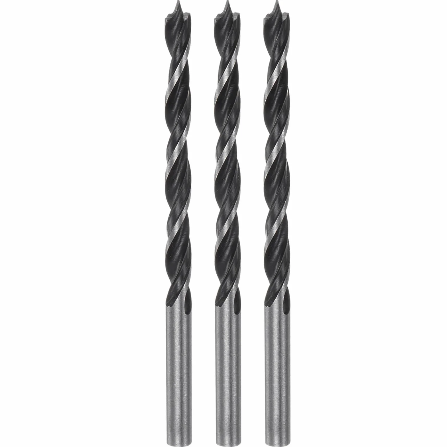 QUARKZMAN 3-częściowy zestaw wierteł Brad Point 4,5 mm (3/8") Dia z prostym prętem wiertło metryczne 2,09" głębokość wiercenia spirala do drewna stolarskiego tworzywo sztuczne guma