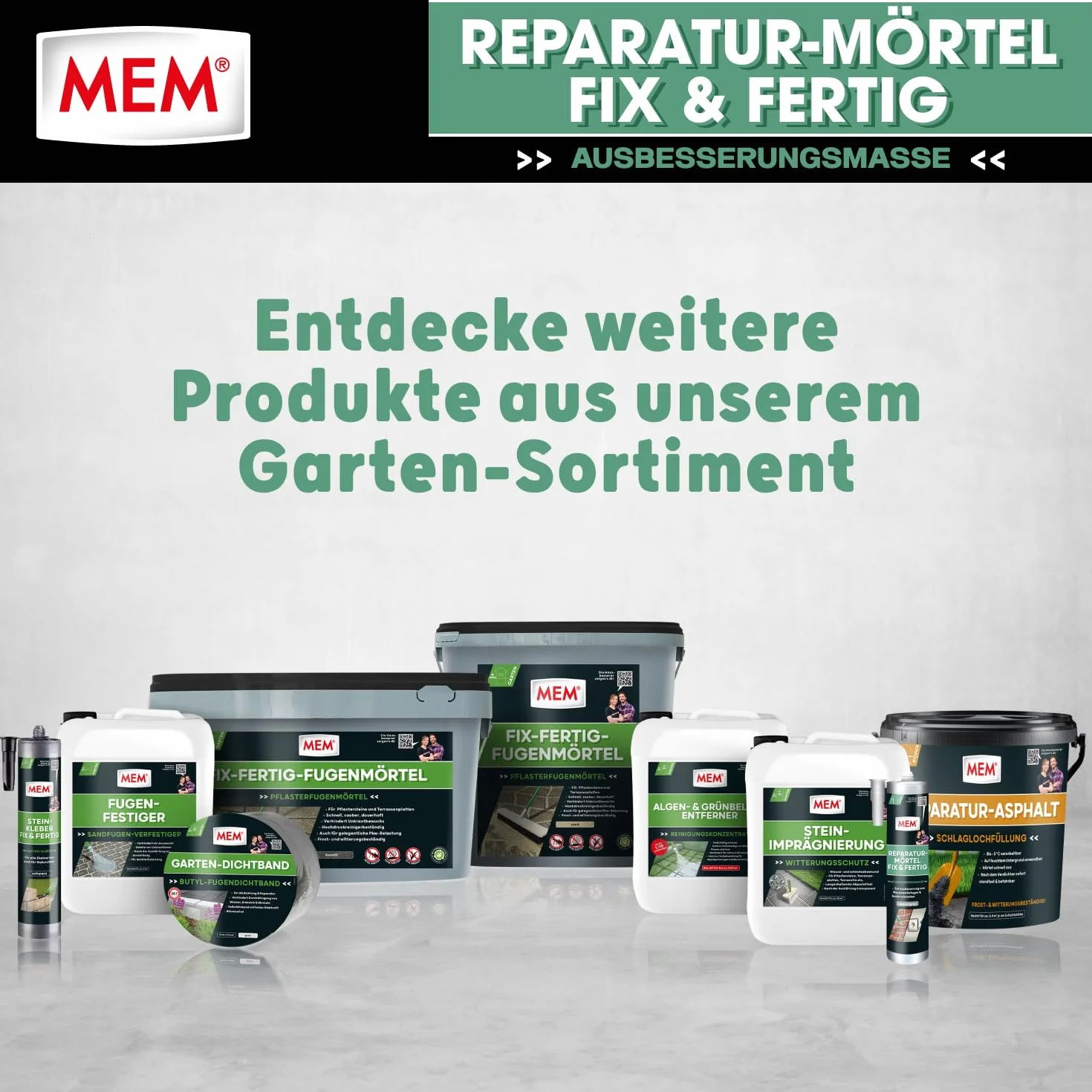 Mem Fix & Ready Zaprawa, Szary, 300 ml