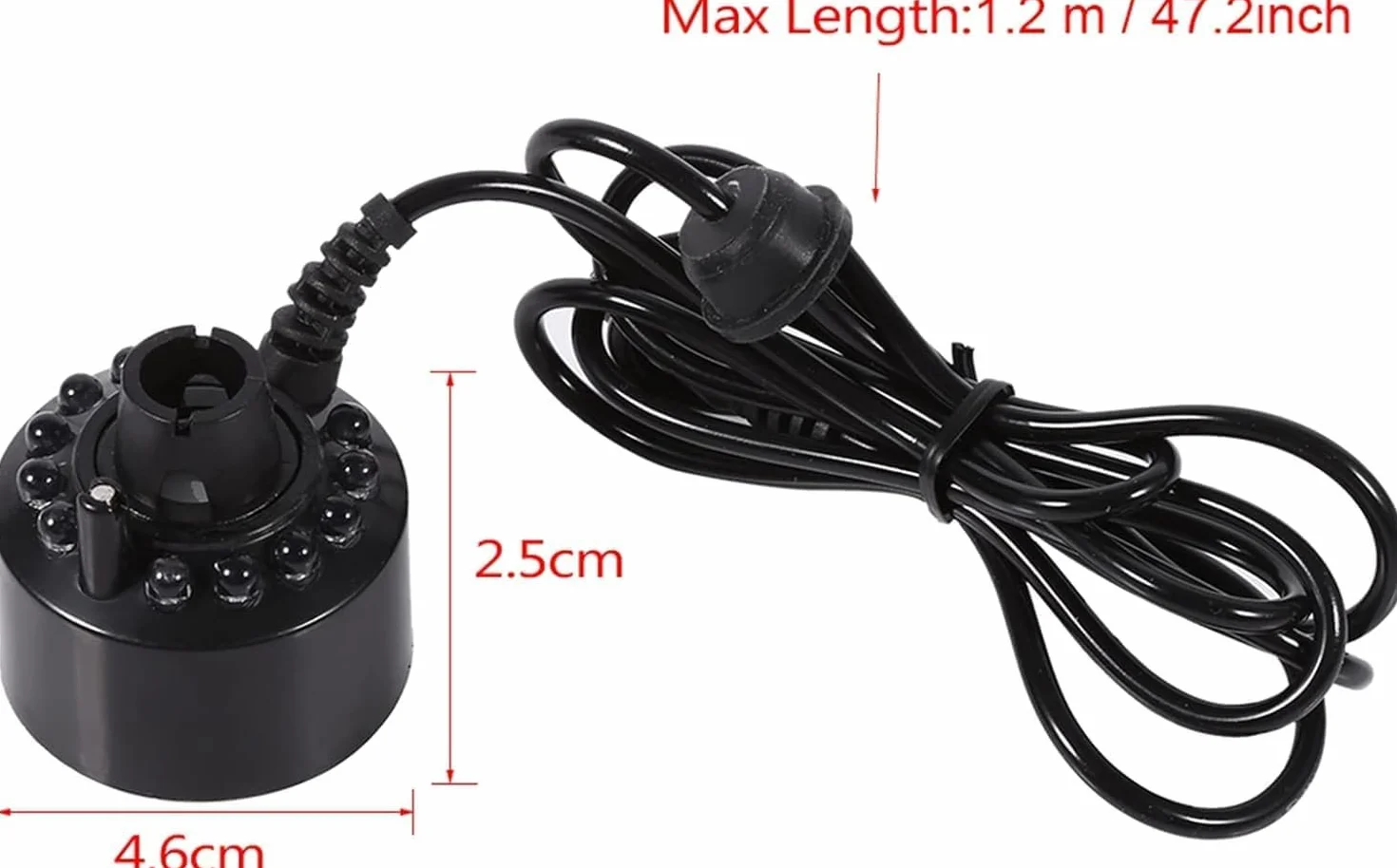 Zerodis Mist Maker 24V Ultradźwiękowy Nawilżacz Mgły z 12 Diodami LED do Stawu Fontanny