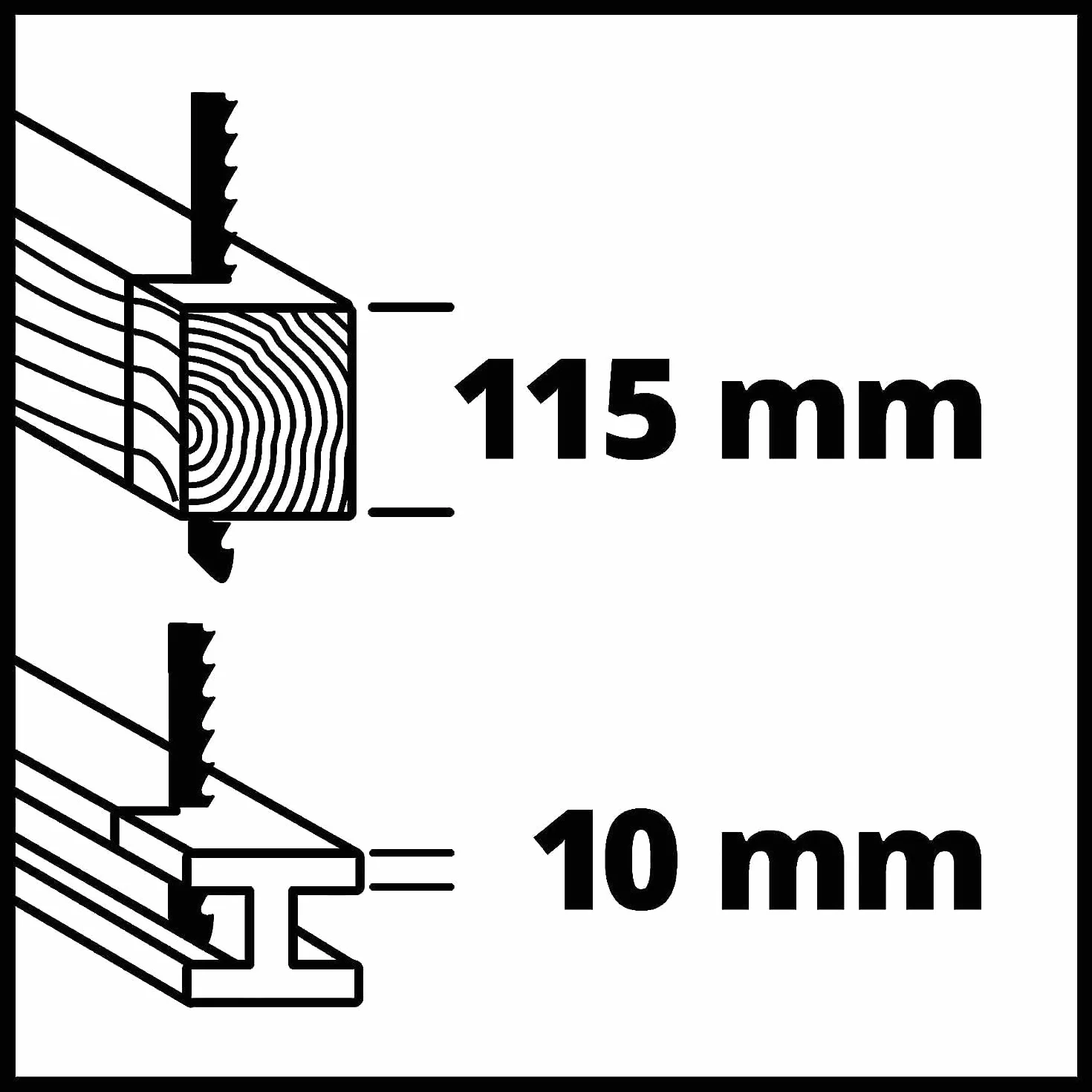 Einhell Piła uniwersalna TC-AP 690 E (690 W, wys. skoku 20 mm, maks. prędkość biegu jałowego 2800 min-1, gł. cięcia 115 mm w drewnie)