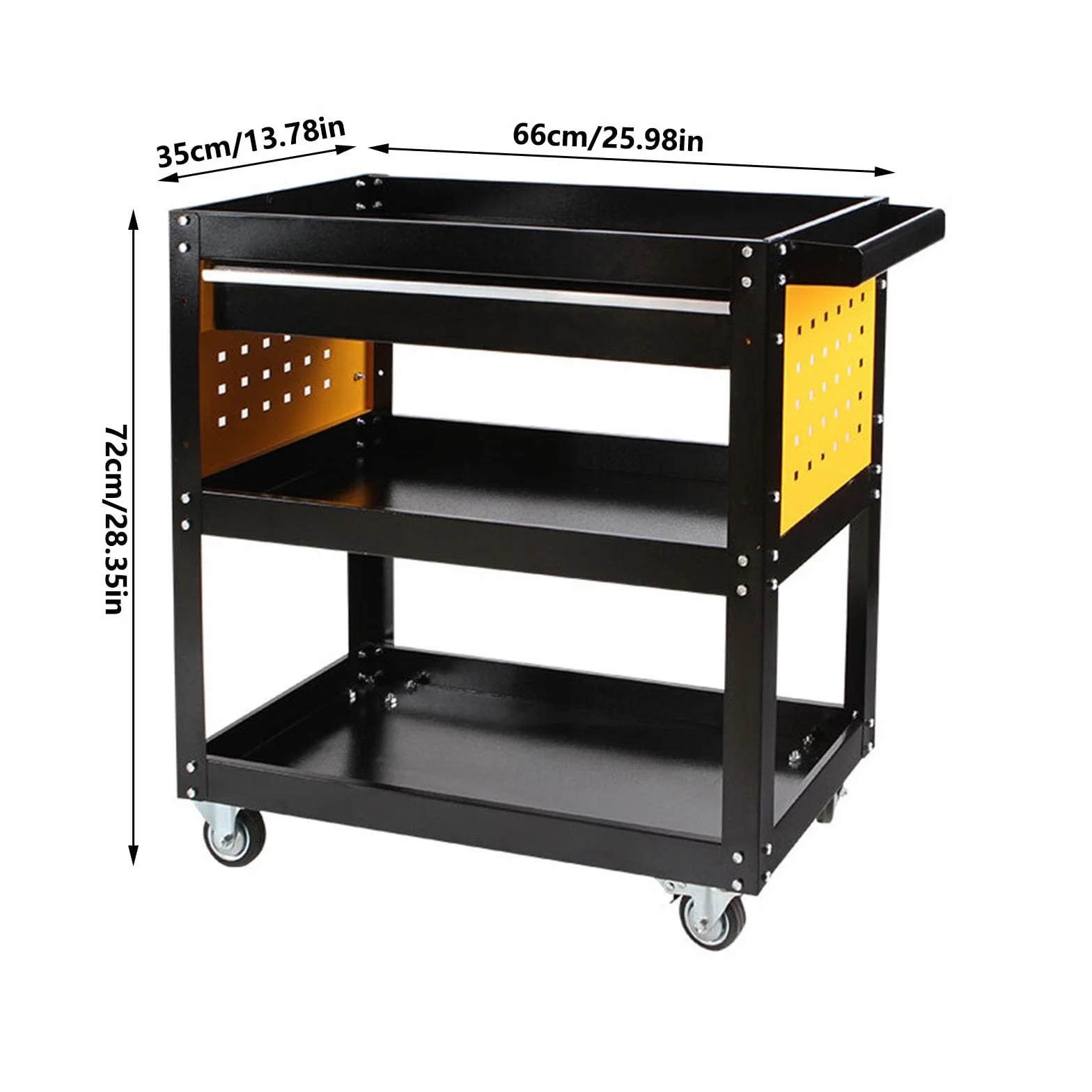 Skrzynka narzędziowa przenośna 3-poziomowy wózek na narzędzia Wózek narzędziowy Stojak do przechowywania z kółkami Rolling Tool Cart Organizer Wózek serwisowy do garażu magazynowego Skrzynia narzędzio
