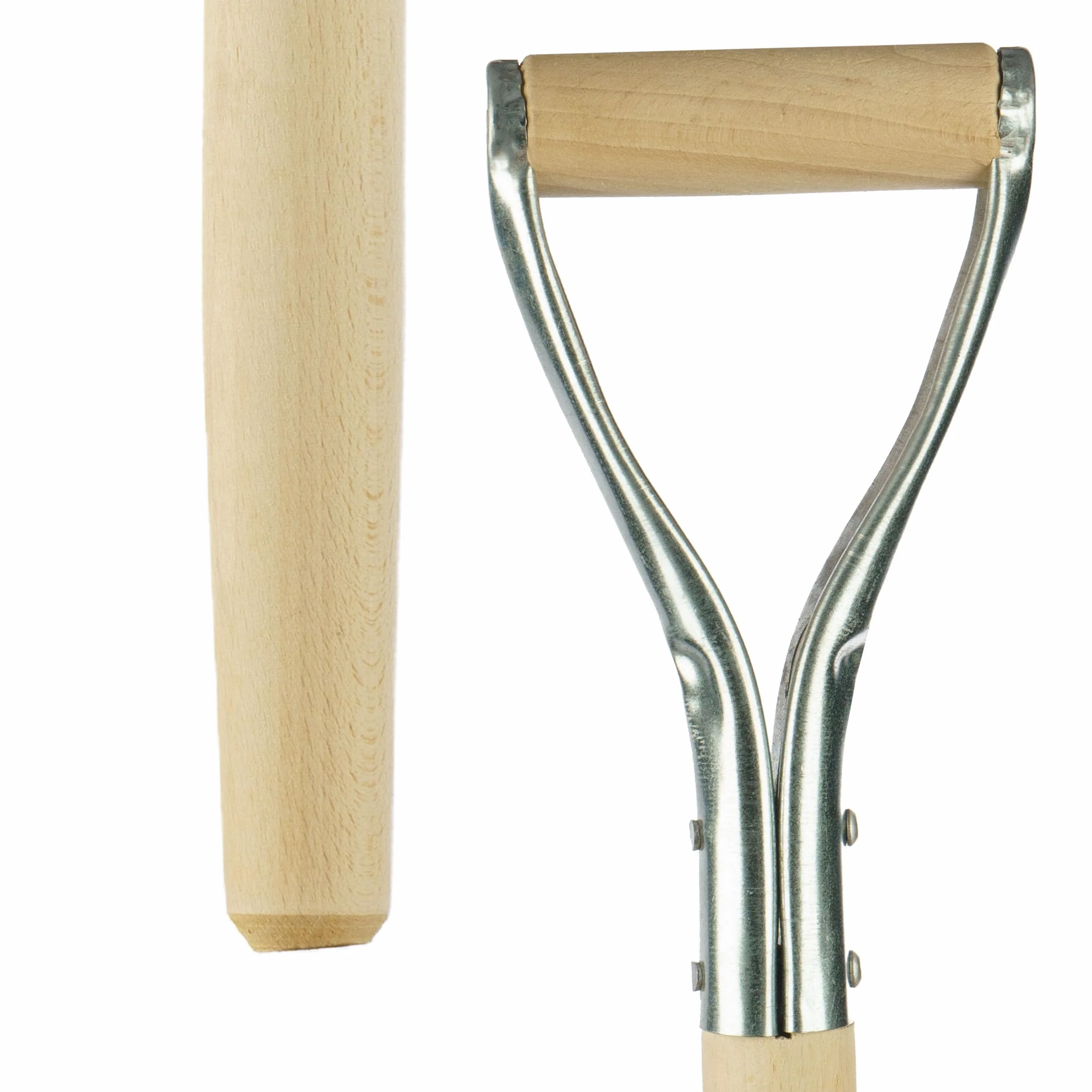 Trzonek Drewniany 95 cm do Łopaty, Szpadla z Drewna Bukowego z Uchwytem Metalowym