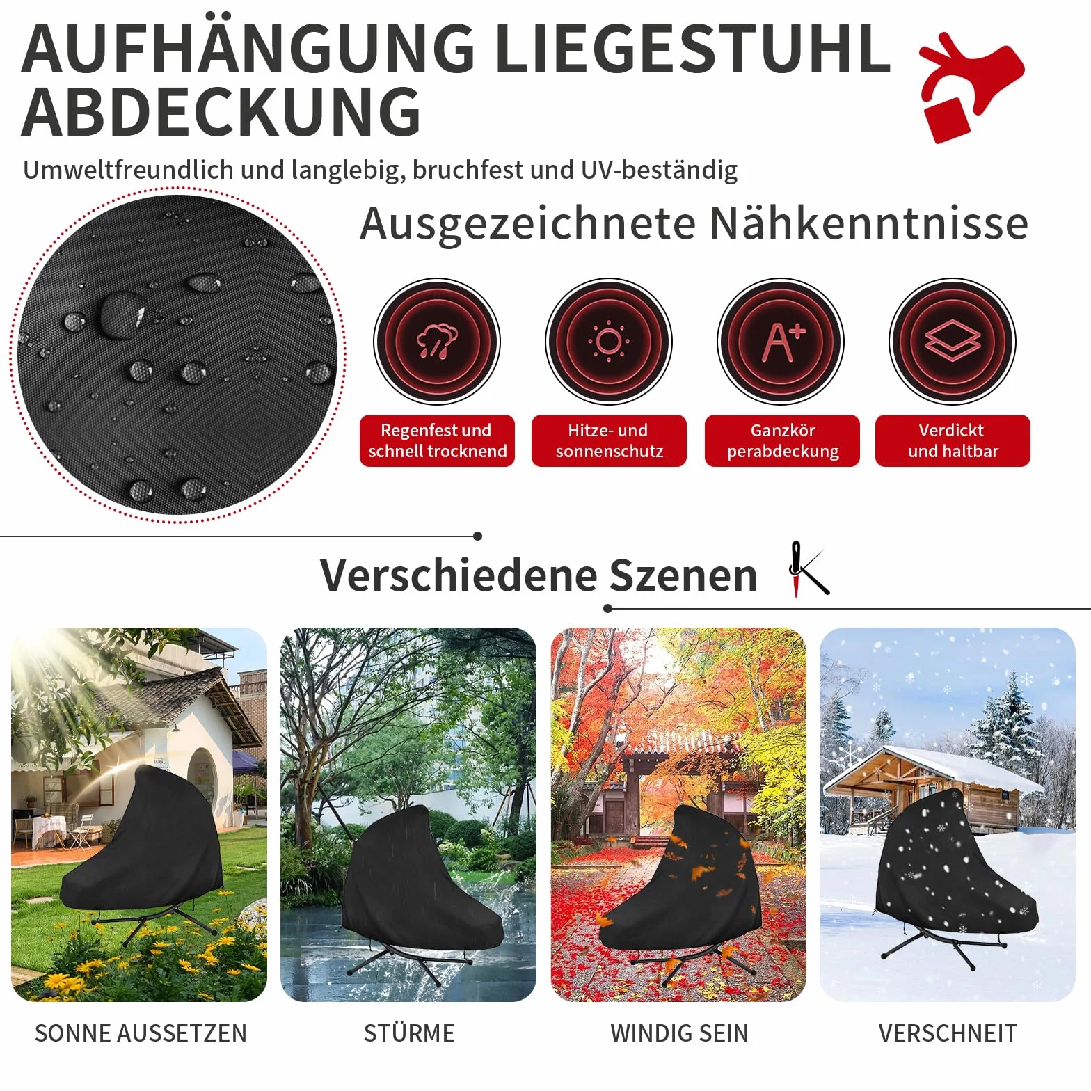 Pokrowiec na wiszący leżak Oxford 420D wodoodporny 200x120x200 cm czarny