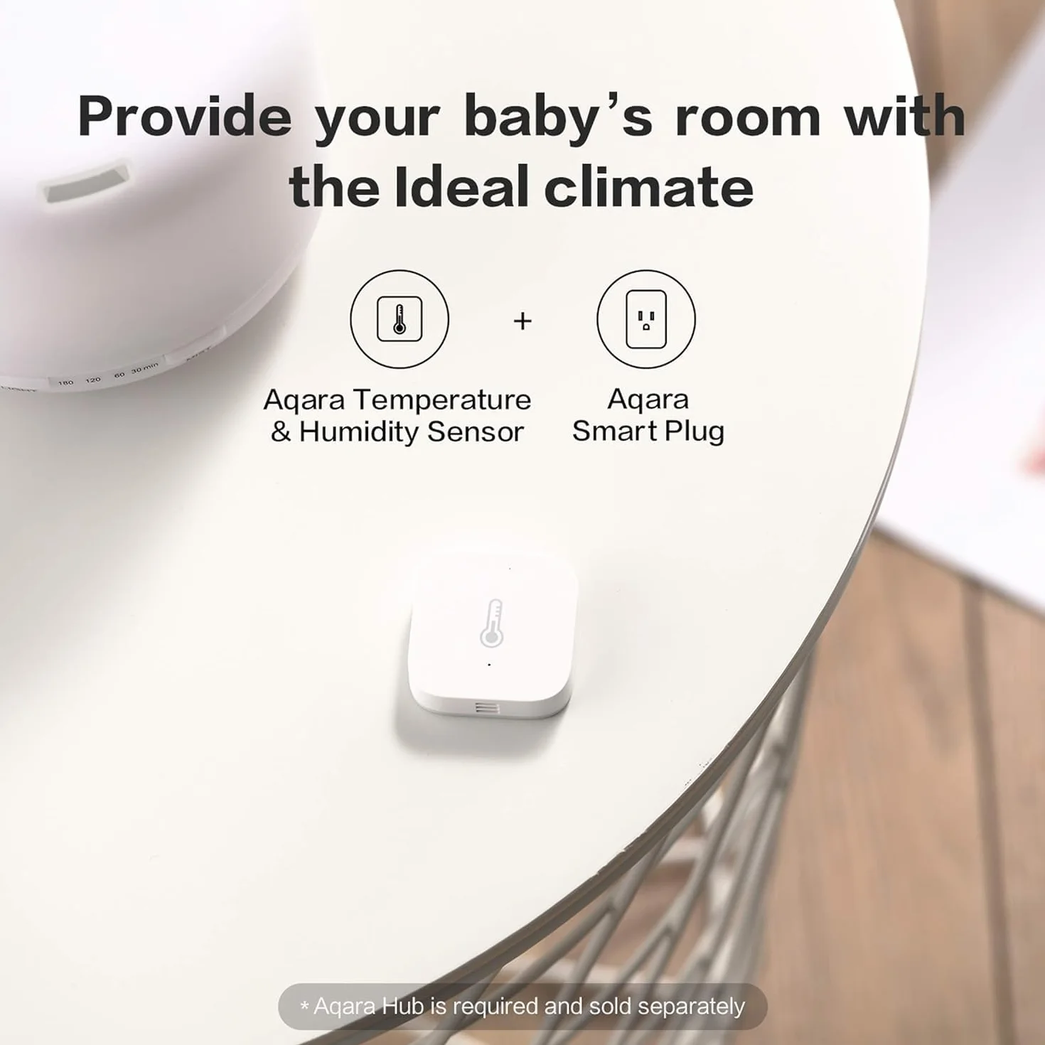 Aqara Czujnik Temperatury i Wilgotności 3-pak, Bezprzewodowy Termometr Higrometr, Kompatybilny z HomeKit, Alexa