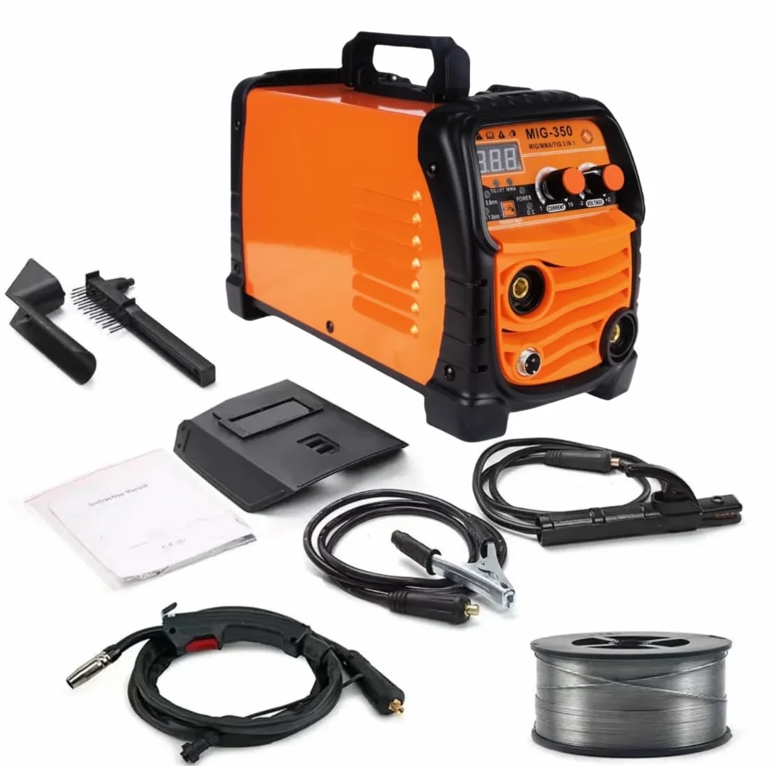 350 A 220 V Bezgazowa spawarka do drutu ciągłego 3 w 1 MIG/ARC/TIG spawarka elektrodowa 0,8-1,0 mm