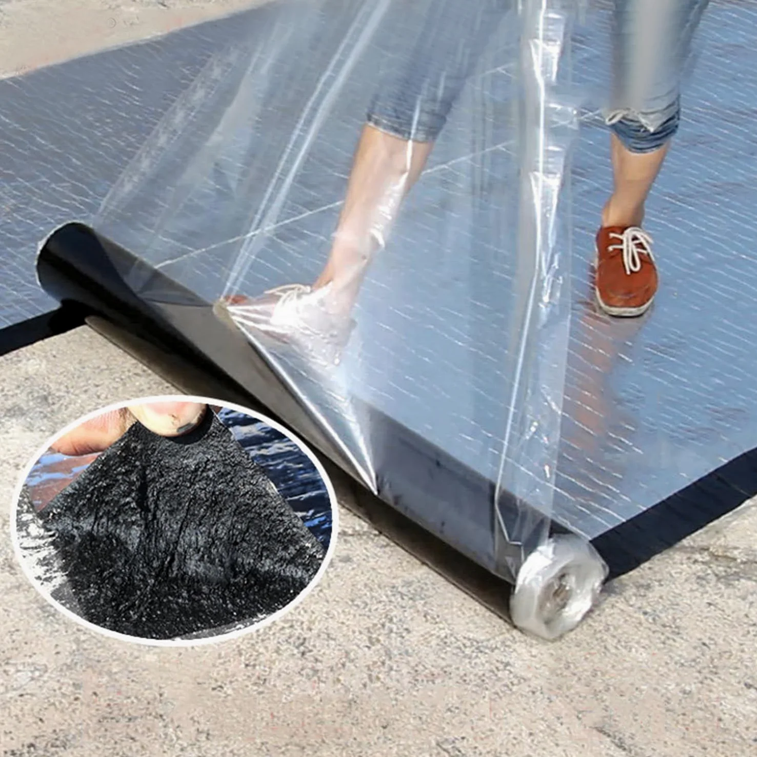 Samoprzylepna wodoodporna taśma asfaltowa, folia aluminiowa, bitumiczna taśma naprawcza do dachów, wytrzymały uszczelniacz odporny na warunki atmosferyczne (0,3 x 1,0 m) – idealna do napraw w domu i