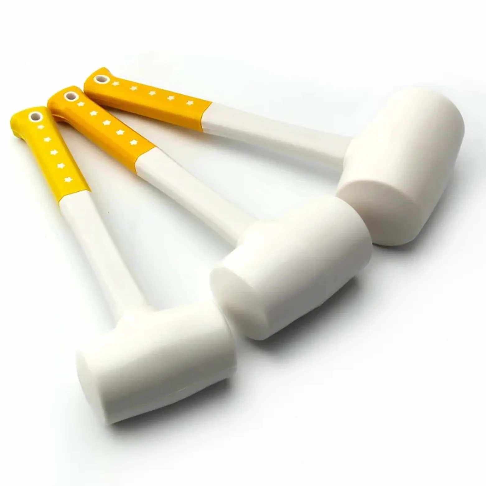 Młotek gumowy, 1 szt. Wytrzymały biały gumowy młotek do montażu płytek ceramicznych, kleju plastikowego, 55 mm, 60, 70 średnicy z uchwytem antypoślizgowym(55mm Diameter)