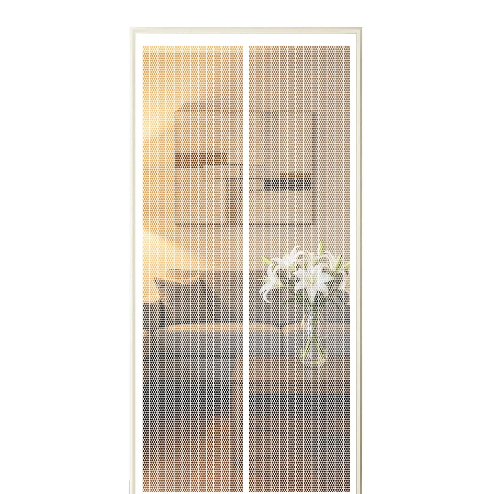 Drzwi Z Moskitierą 230 x 295 cm Samozamykające Się, Silne Magnesy Zasłona Siatkowa Wyposażone W Mocne Magnesy I Taśmę Montażową Na Całej Ramie Do Drzwi, Biały