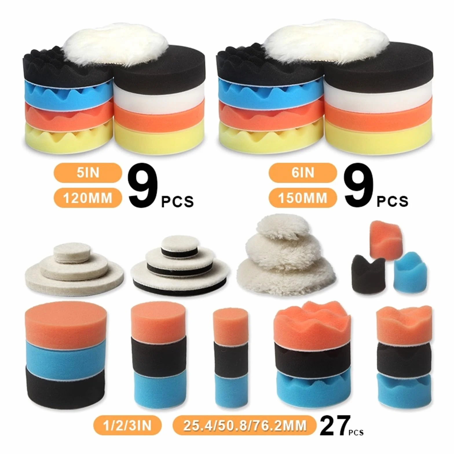 Maszyna do polerowania/szlifierki, maszyna mimośrodowa 5MM, szlifierka oscylacyjna/szlifierka 125/150MM, zestaw tarcz polerskich z papierem ściernym | Mini Grinder Suit