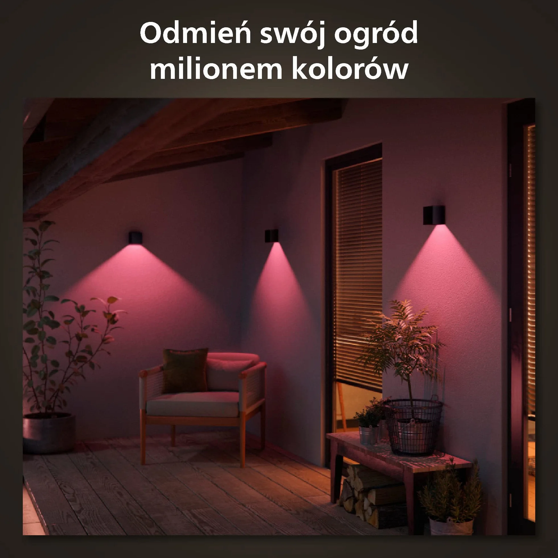 Philips Hue Resonate White and Color Ambiance Zewnętrzna Lampa Ścienna LED, Czarna, 16 mln Kolorów, Możliwość Przyciemniania, Sterowanie Aplikacją