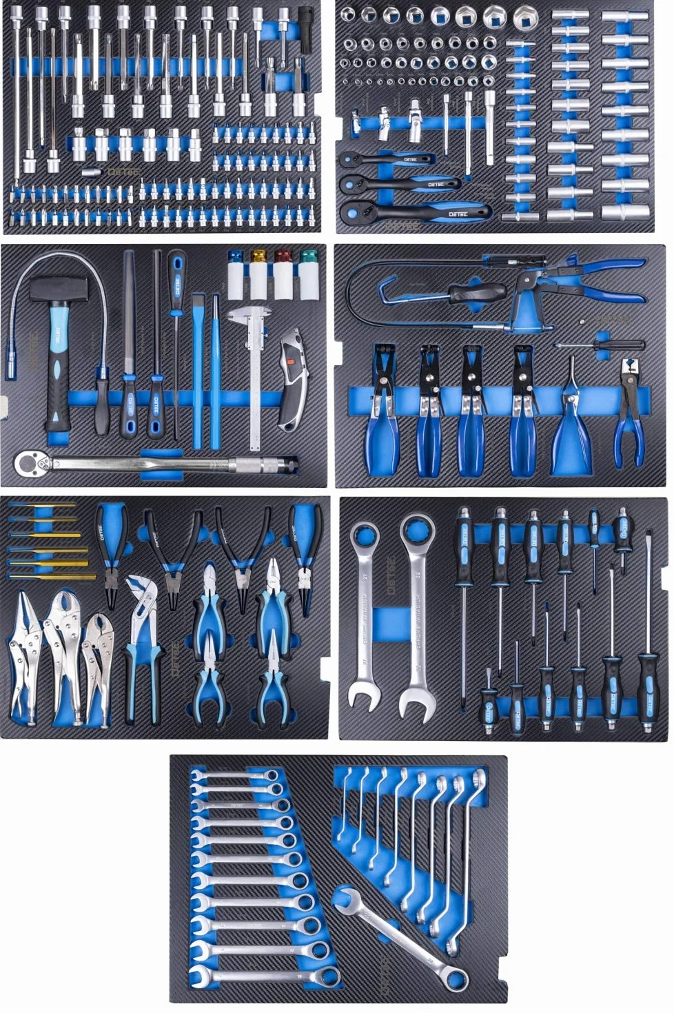 DeTec. Wózek warsztatowy XXL 1077 Heavy Duty, wypełniony, wkładka piankowa