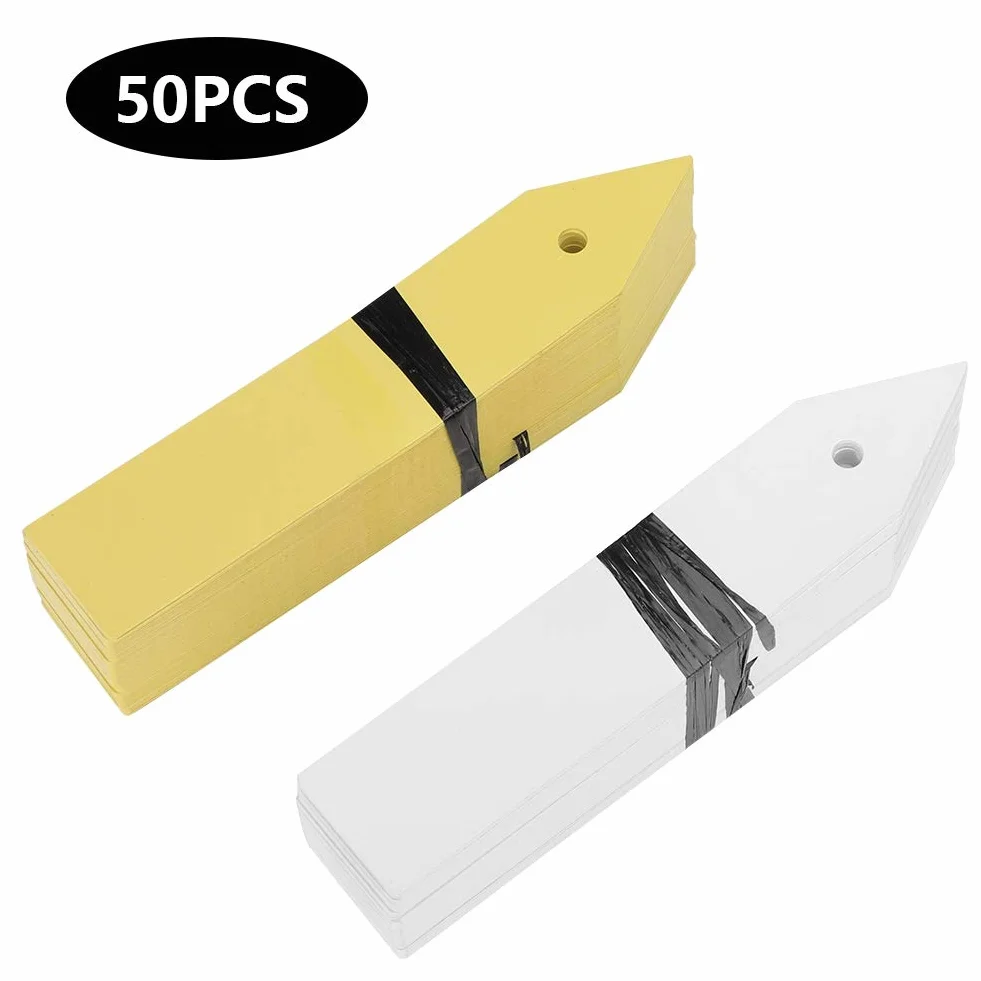Changor Żółte etykiety roślinne, otwór z tworzywa PCW, 10 x 2 cm, tworzywo sztuczne, wodoszczelna roślina