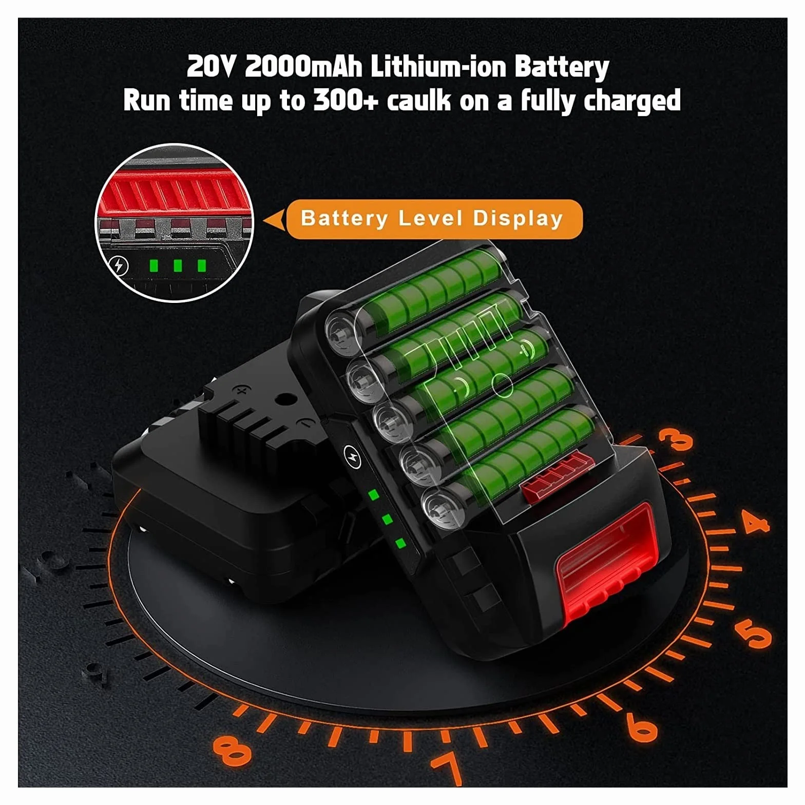 Bezprzewodowy pistolet uszczelniający 4 regulowana prędkość elektryczny pistolet do kleju uszczelniającego z akumulatorem litowo-jonowym 2000mA pistolet silikonowy do napełniania uszczelnień,Narzędzi