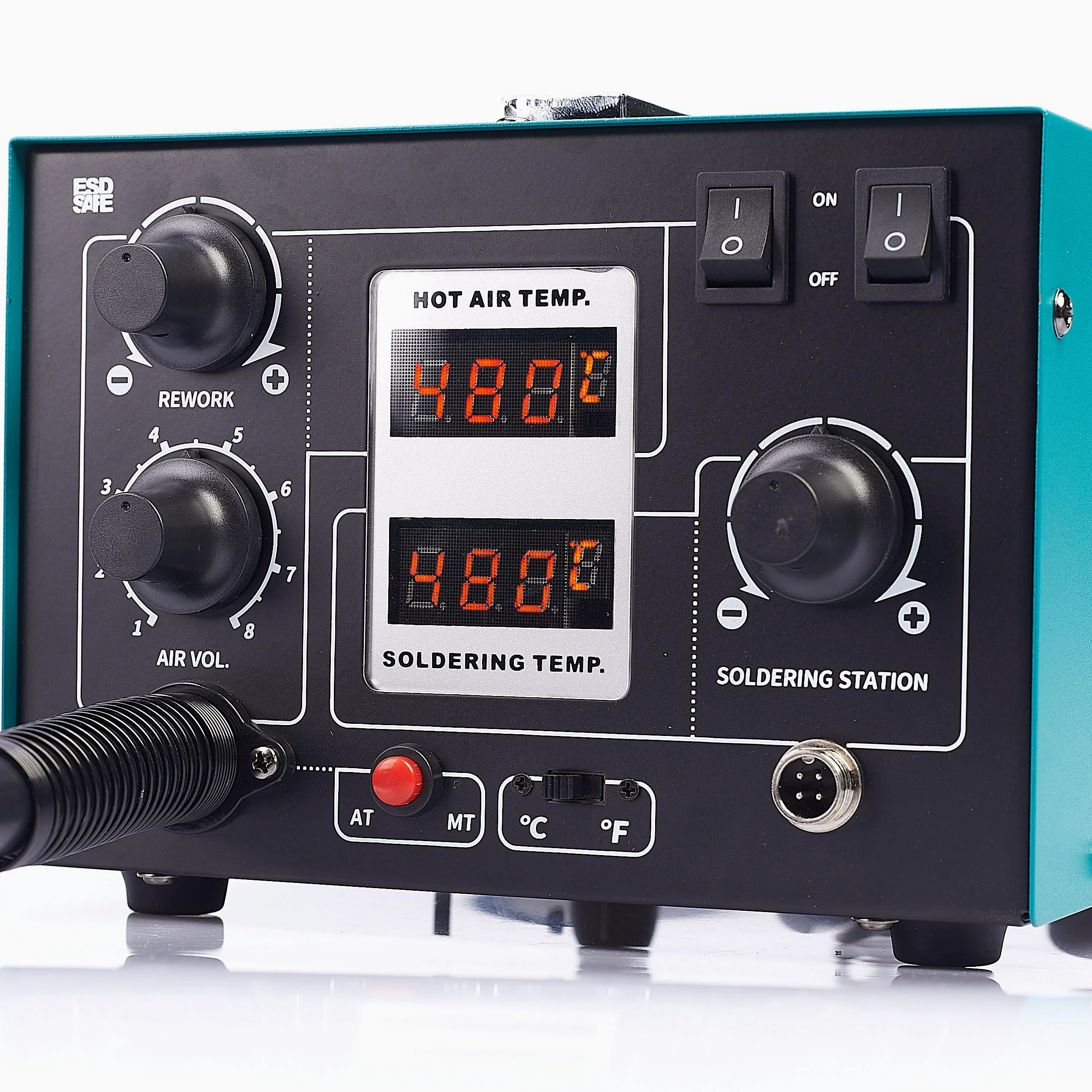 Stacja Lutownicza 2w1 Hot Air Techrebal 706 II Lutownica Grotowa Kolbowa Precyzyjna Mocna Na Groty T12