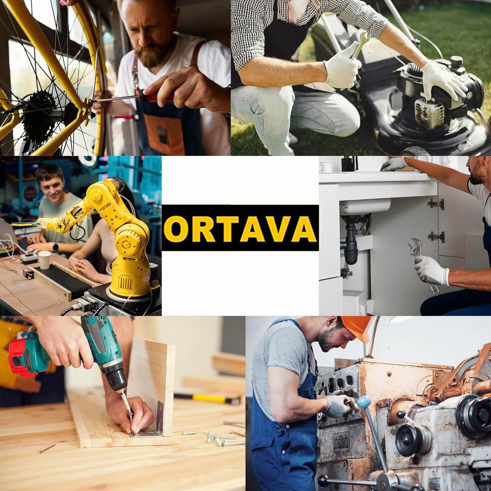ORTAVA Śruby sześciokątne M6 x 35, śruby z łbem sześciokątnym wraz z podkładkami, pierścieniami sprężynowymi i nakrętkami, śruby sześciokątne zewnętrzne ze stali nierdzewnej A2 V2 (10 sztuk)