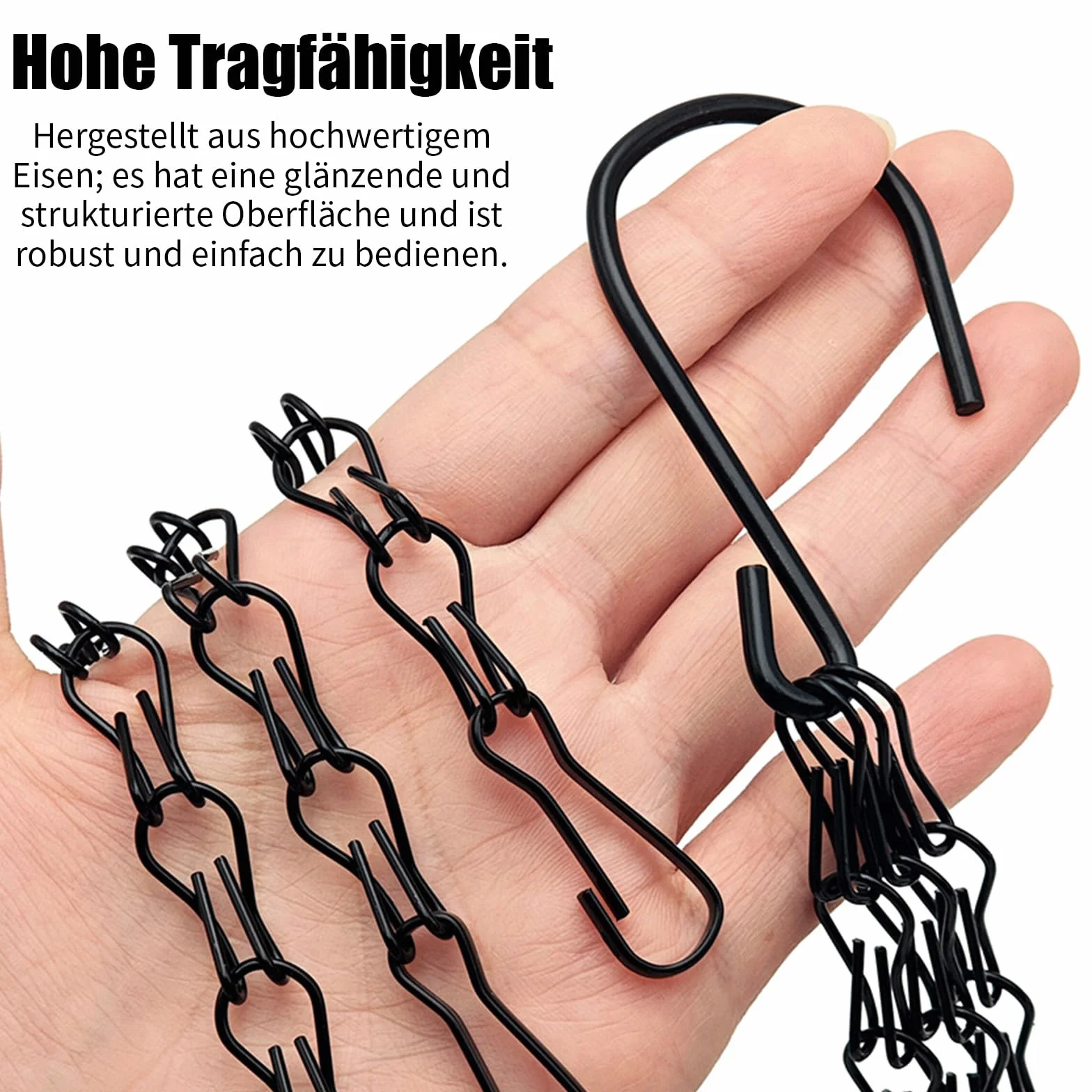 Łańcuch metalowy wiszący 50 cm 6 sztuk do kwiatów doniczek latarni