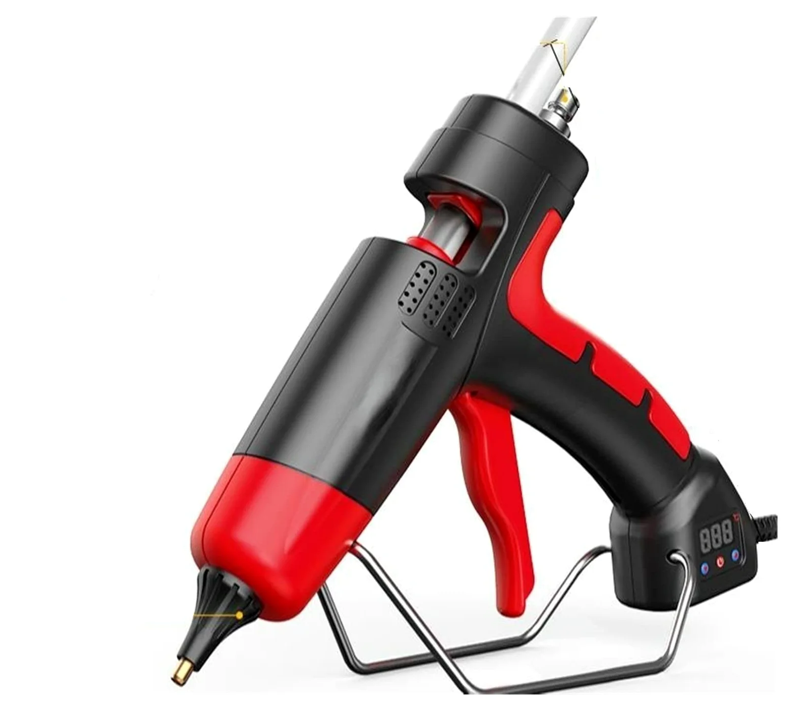 Profesjonalny Pistolet Do Klejenia Na Gorąco Cyfrowa Regulacja Temperatury Zastosowanie 11 Mm Hot Glue Sticks Narzędzia Przemysłowe Pistolet Silikonowy(300W-Digital-red)