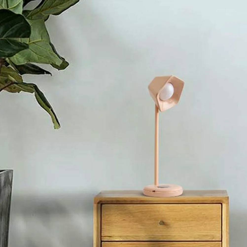 Lampka Nocna Lampka do Czytania Prosta Lampa Biurkowa LED Na Akumulator Dotykowy Ściemnianie Czytanie Ochrona Oczu Lampka Nocna Do Sypialni Lampka Nocna Na Biurko; Lampa Robocza(Pink)