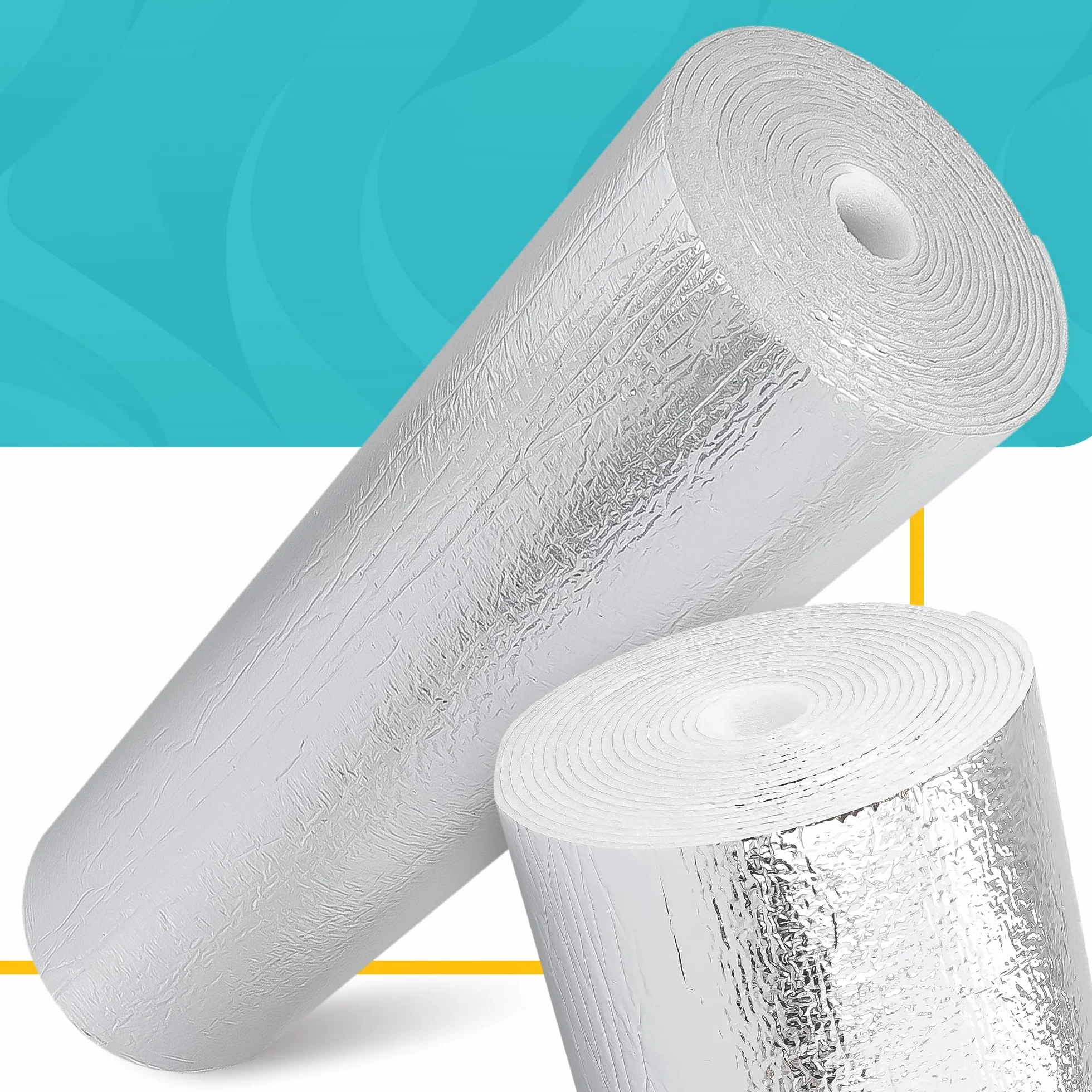 Mata Termoizolacyjna Folia Izolacyjna Aluminiowa 3 x 500 x 2500 mm | Termiczna Izolacja Dachu Kampera Ocieplenie Pianka Odbijająca Ciepło Grzejników Ekran Zagrzejnikowy Rolka