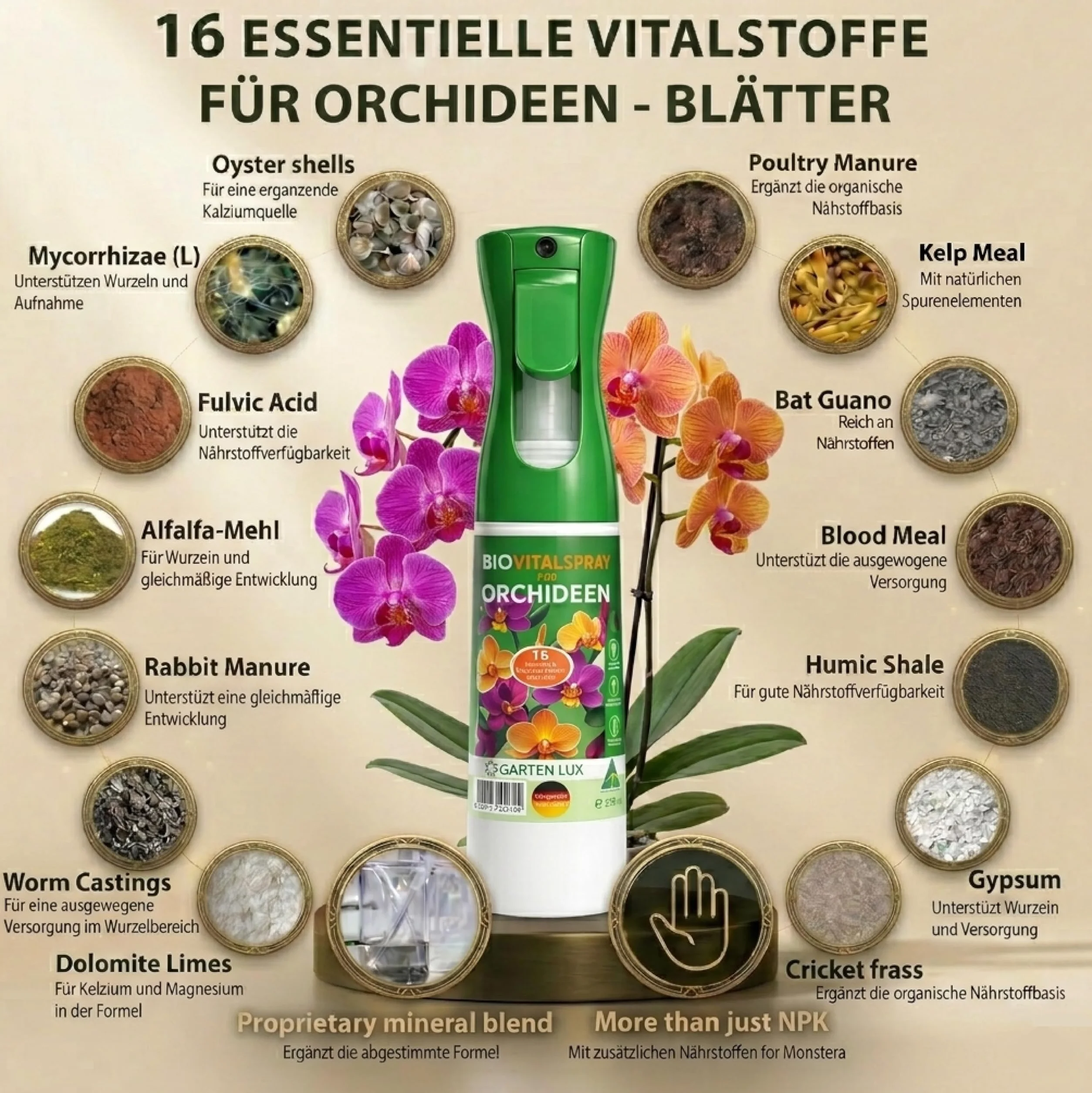 BIO Vitalspray do storczyków 300 ml z 16 śladowymi substancjami odżywczymi