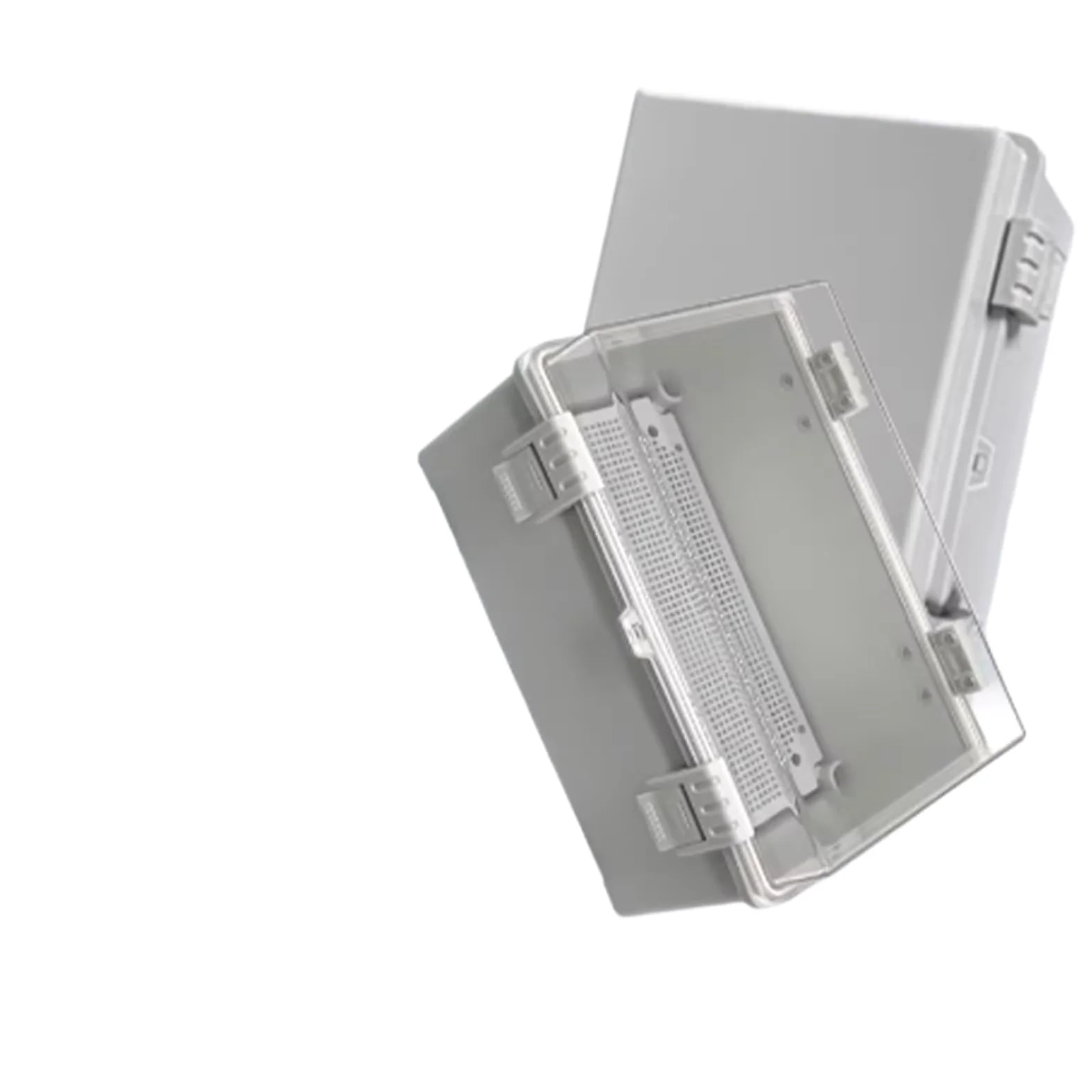 IP66 Abs Pc Hinged Plastikowa obudowa wodoodporna elektryczna skrzynka przyłączeniowa wodoodporna zewnętrzna plastikowa skrzynka rozdzielcza (166 x 93 x 65 mm, szara)