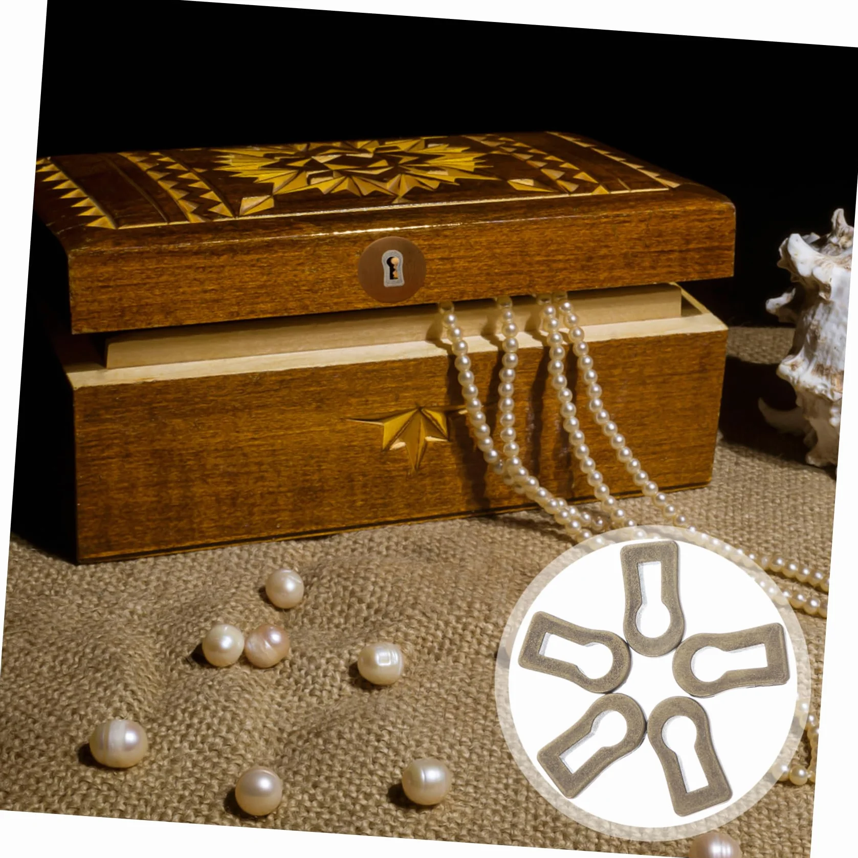 BESTonZON 10kawałki Sztuk Ozdobne Osłony Dziurki Klucza z Cynku Antique Keyhole Cover Elegancka Dekoracja Mebli Do Komody Trwałe Akcesoria Meblowe Stylu Vintage
