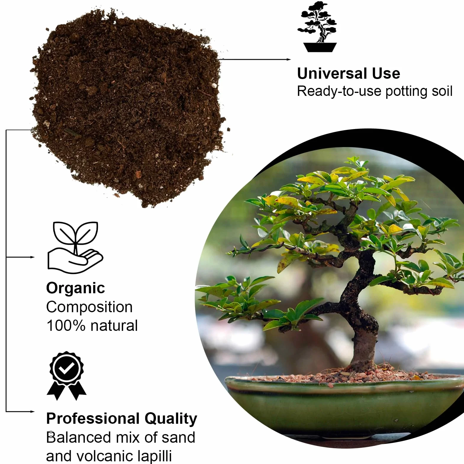 Ziemia doniczkowa do Bonsai 2L Mieszanka torfu lapilli i piasku