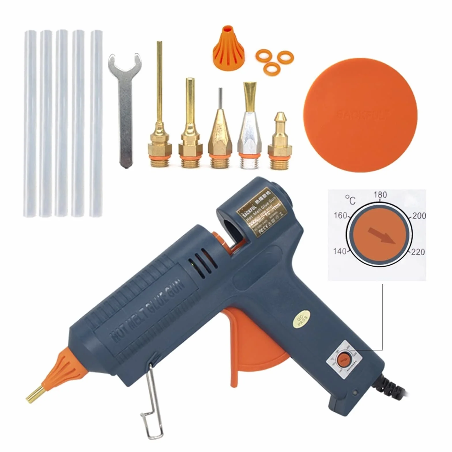 Zestaw pistoletu do klejenia na gorąco 150W pistolet do klejenia na gorąco regulowana temperatura pistolet do klejenia na gorąco do 11mm klej w sztyfcie strona główna naprawa diy narzędzia ręczne pist