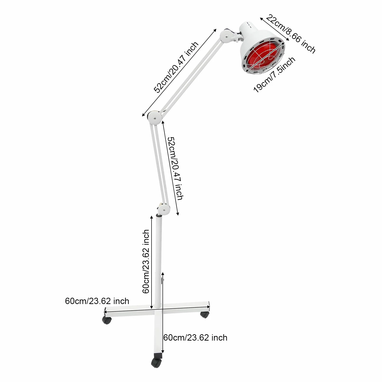 Had Lampa na podczerwień 275 W, lampa grzewcza, promiennik podczerwieni ze stojakiem, lampa na podczerwień do salonu i masażu