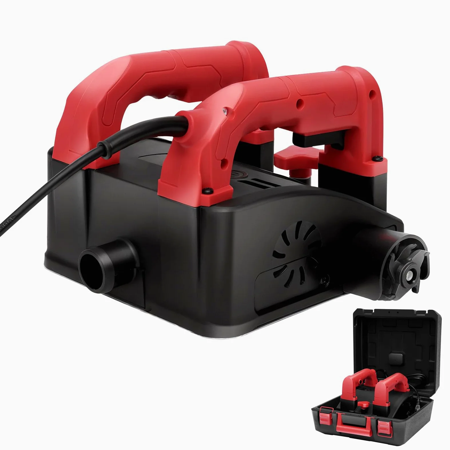 Elektryczna strugarka ścienna 1200 W, frezarka do betonu o głębokości 1-4 mm, 1000-4000 obr./min, frez boczny 90°, 26 ostrzy, frezarka walcowa, frezarka renowacyjna, do renowacji ścian