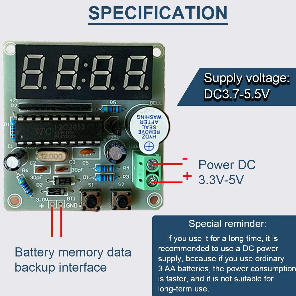 4 bity zegar cyfrowy DIY zestaw LED zegar elektroniczny produkcja PCB lutowanie płytka ćwiczeniowa do ćwiczeń programowych ćwiczeń spawalniczych, z kablem USB 2.0