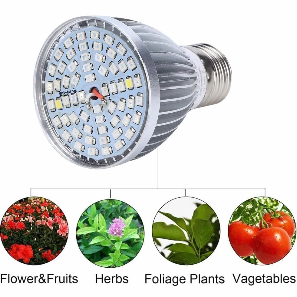 Żarówka LED do Uprawy Roślin 60W 60 LED Full Spectrum E27